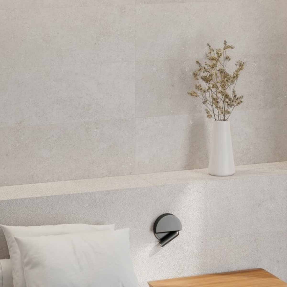 cluny white stone effect textured ceramic wall tile 33x100cm