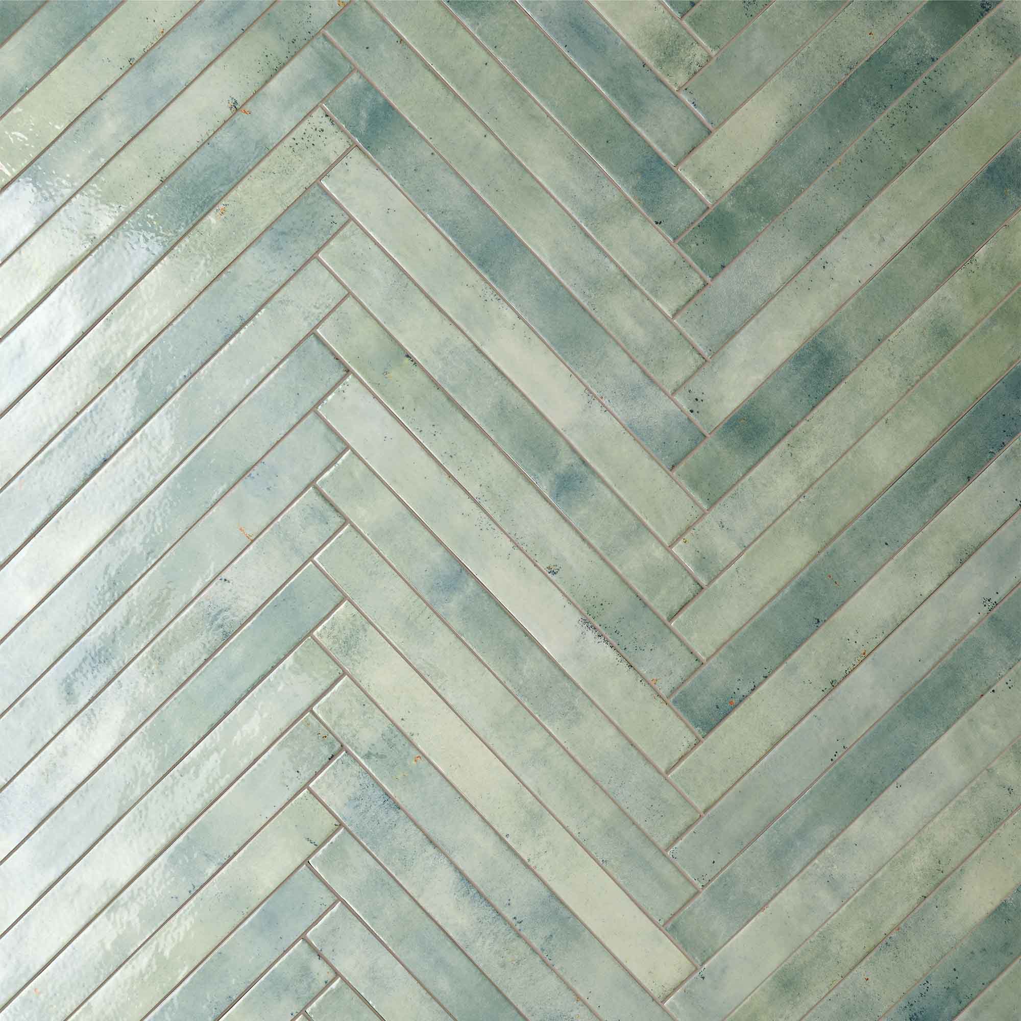 colours aquamarina porcelain wall tile 4.8x45cm gloss herringbone