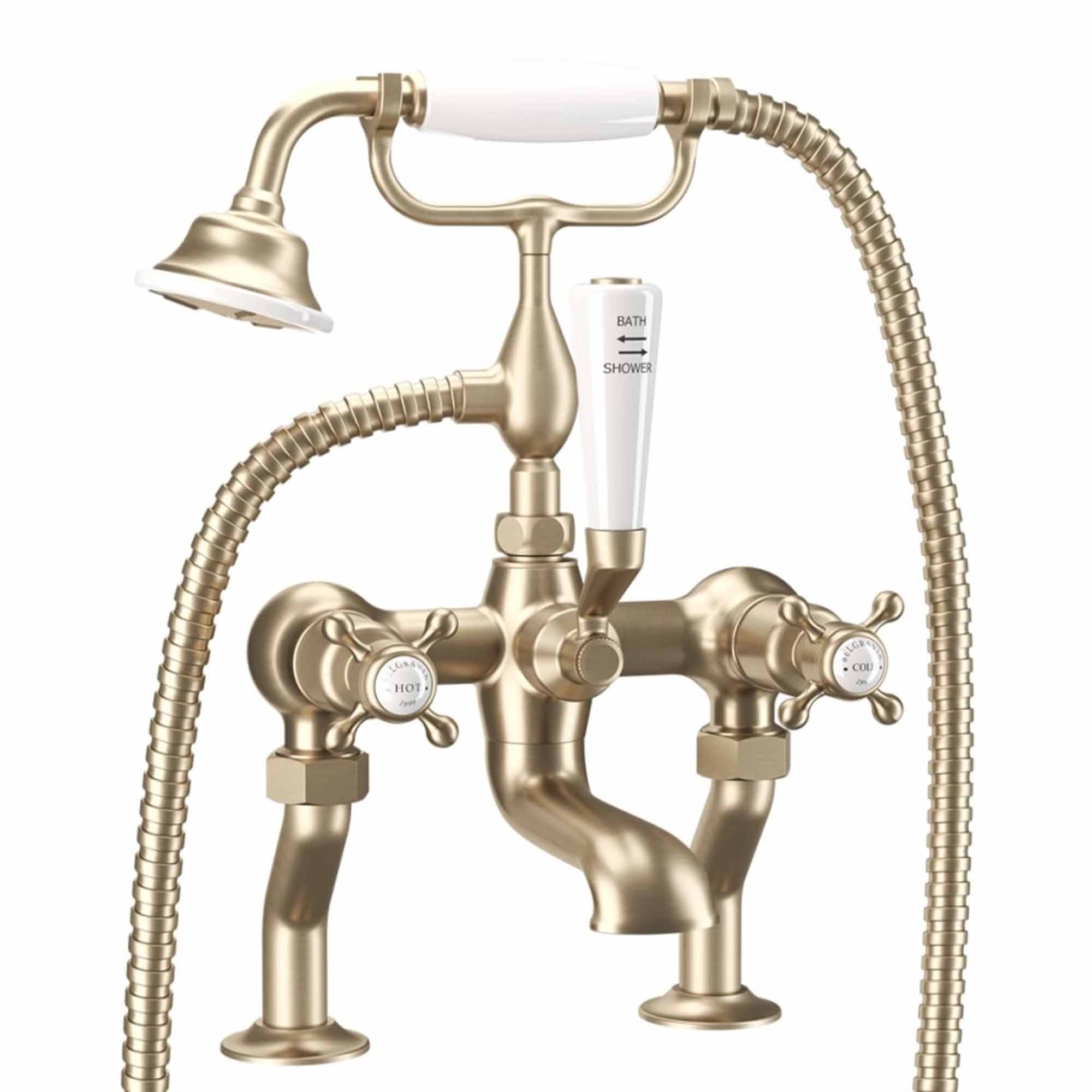 Crosswater Belgravia Crosshead Bath Shower Mixer With Handheld Kit