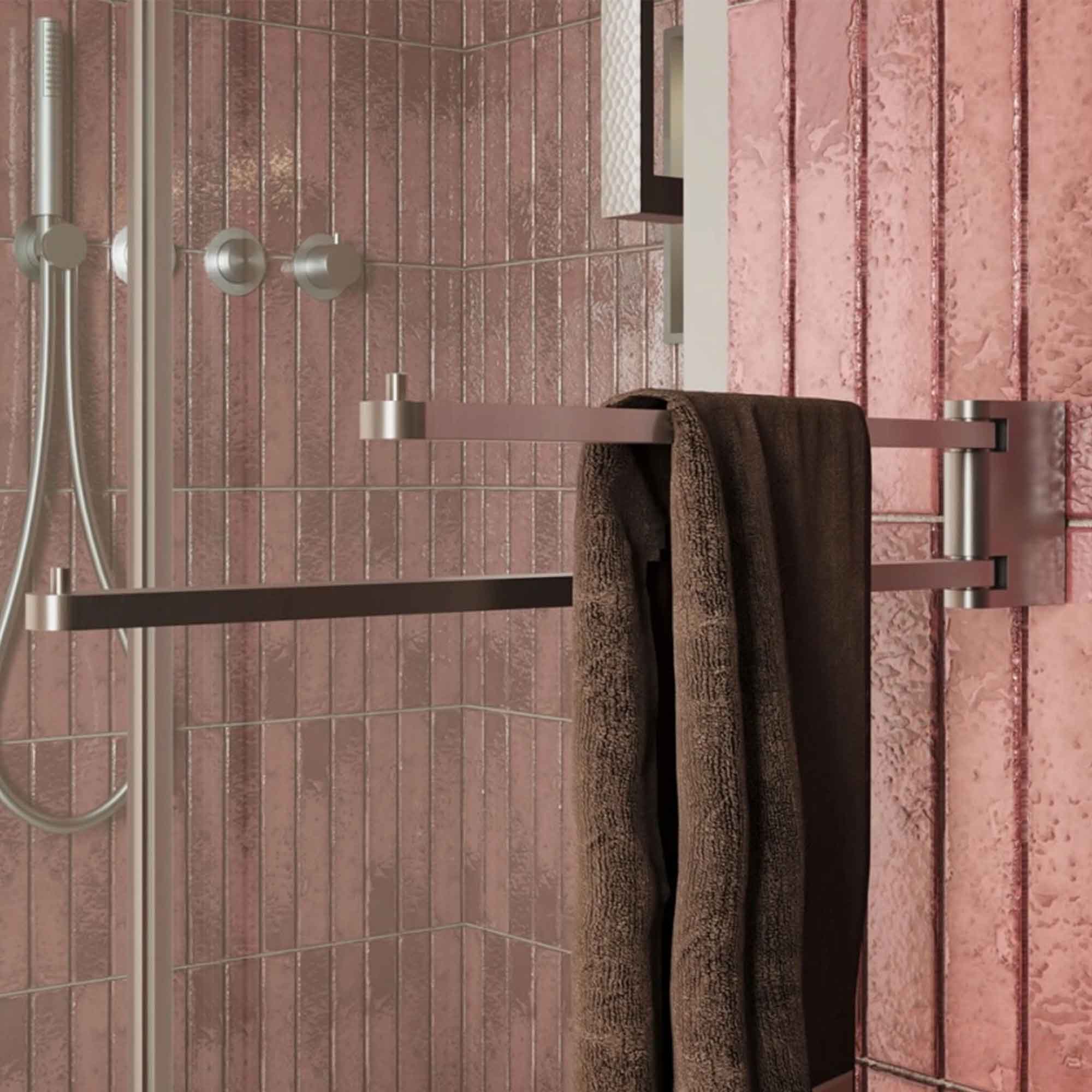 crosswater mpro 2 swivel towel rail brushed stainless steel