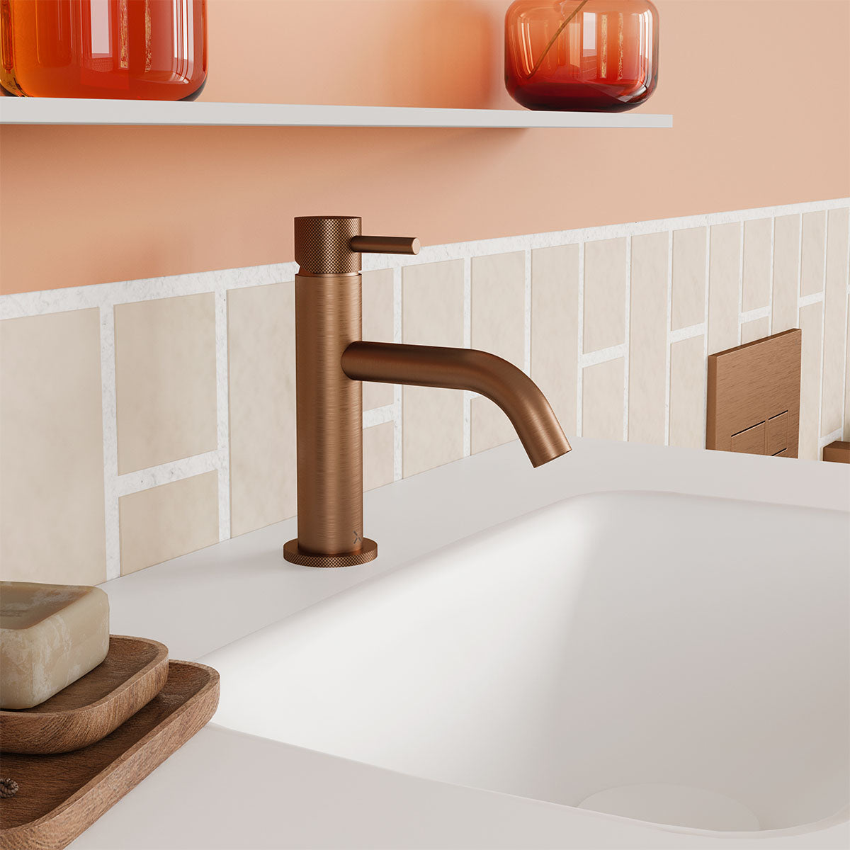 crosswater mpro basin mixer knurled monobloc tap brushed bronze