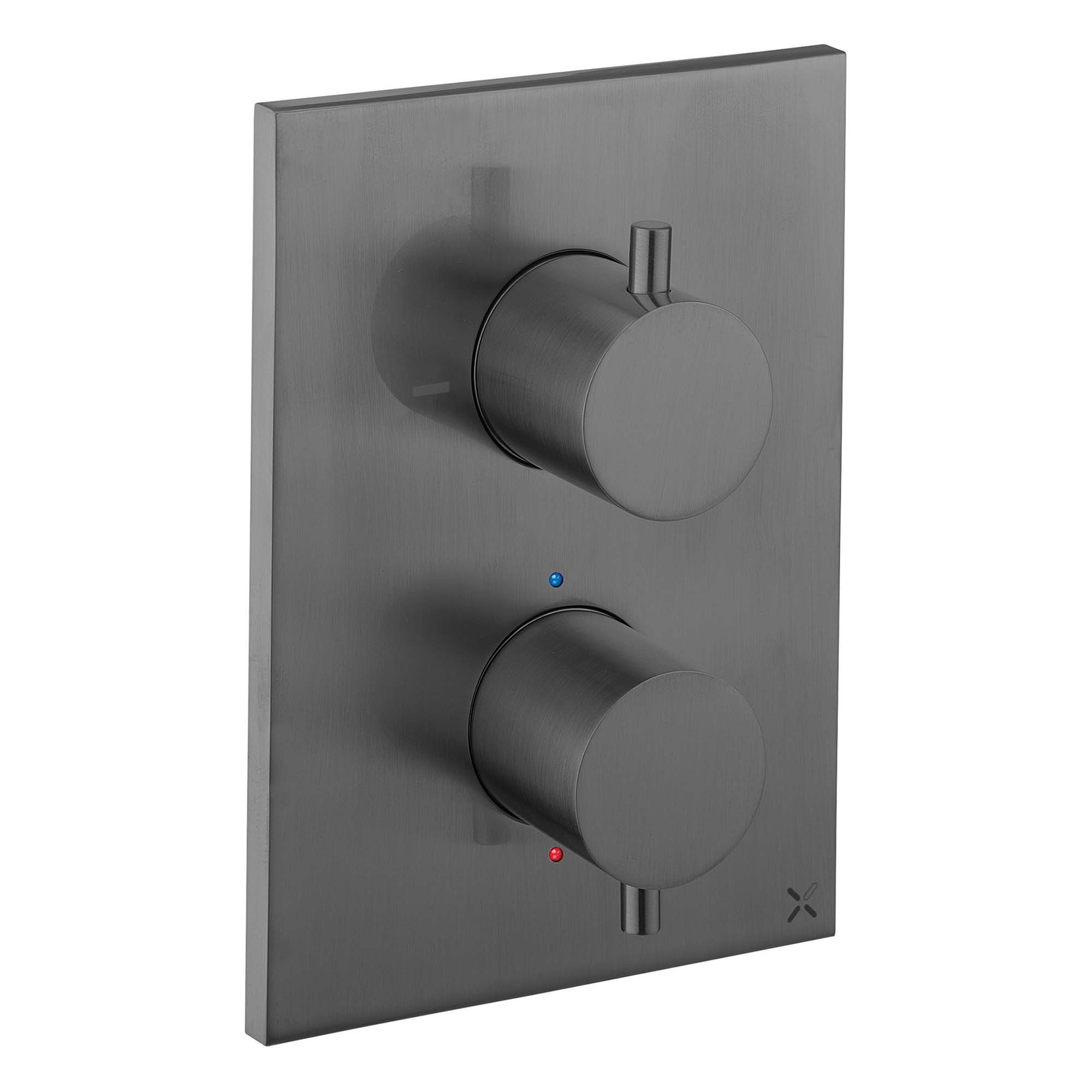 crosswater mpro crossbox thermostatic shower 2 output valve bath shower slate