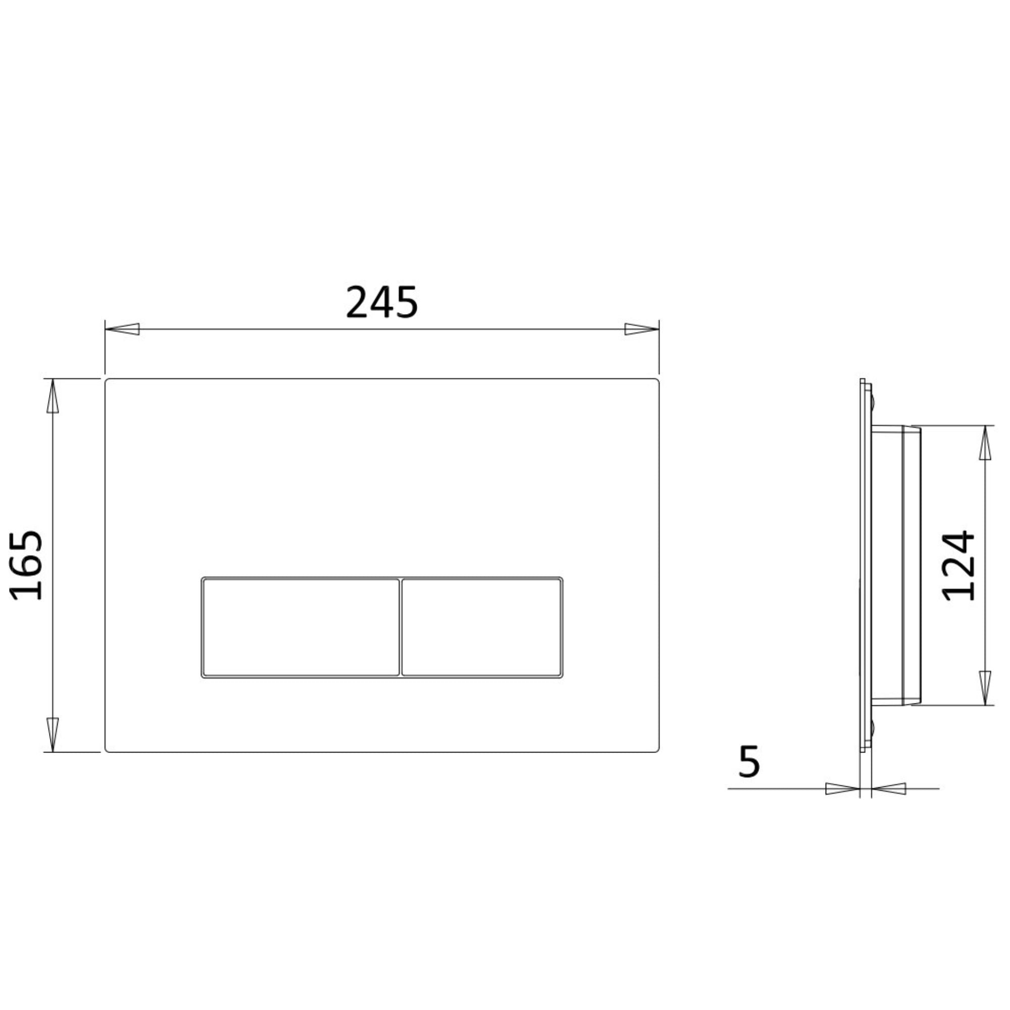 Crosswater MPRO Neue Stainless Steel Flush Plate For Concealed Cistern Technical Drawing