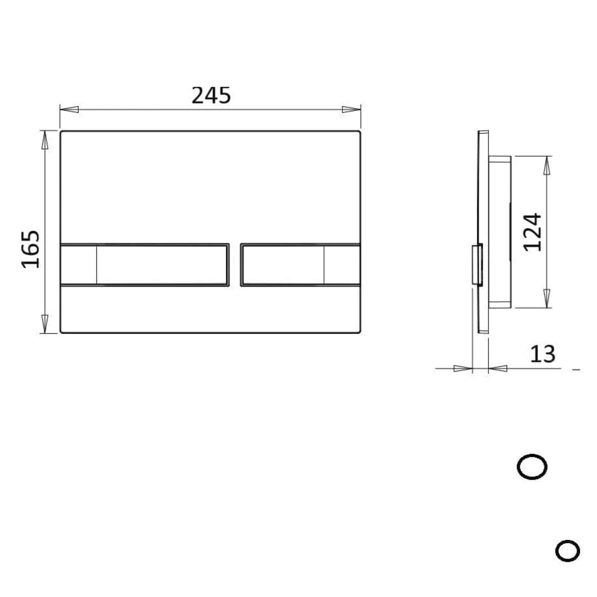 Crosswater Venue Dual Flush Plate For Concealed Cistern Technical Drawing