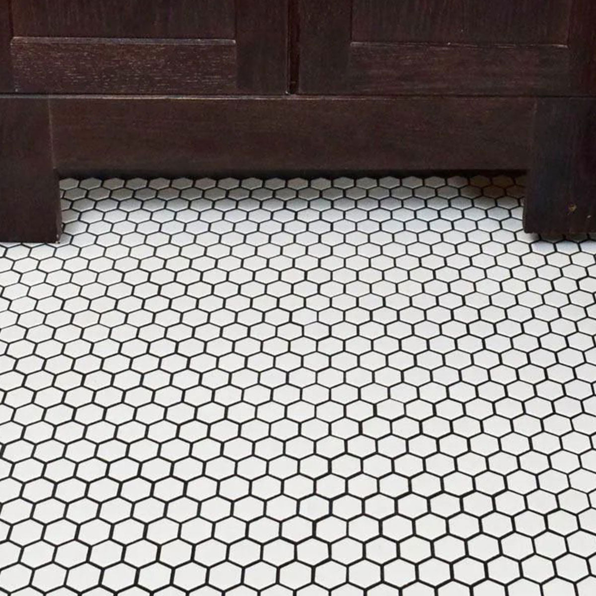 Deluxe Flower Hexagon Mosaic Porcelain Tile White Matte
