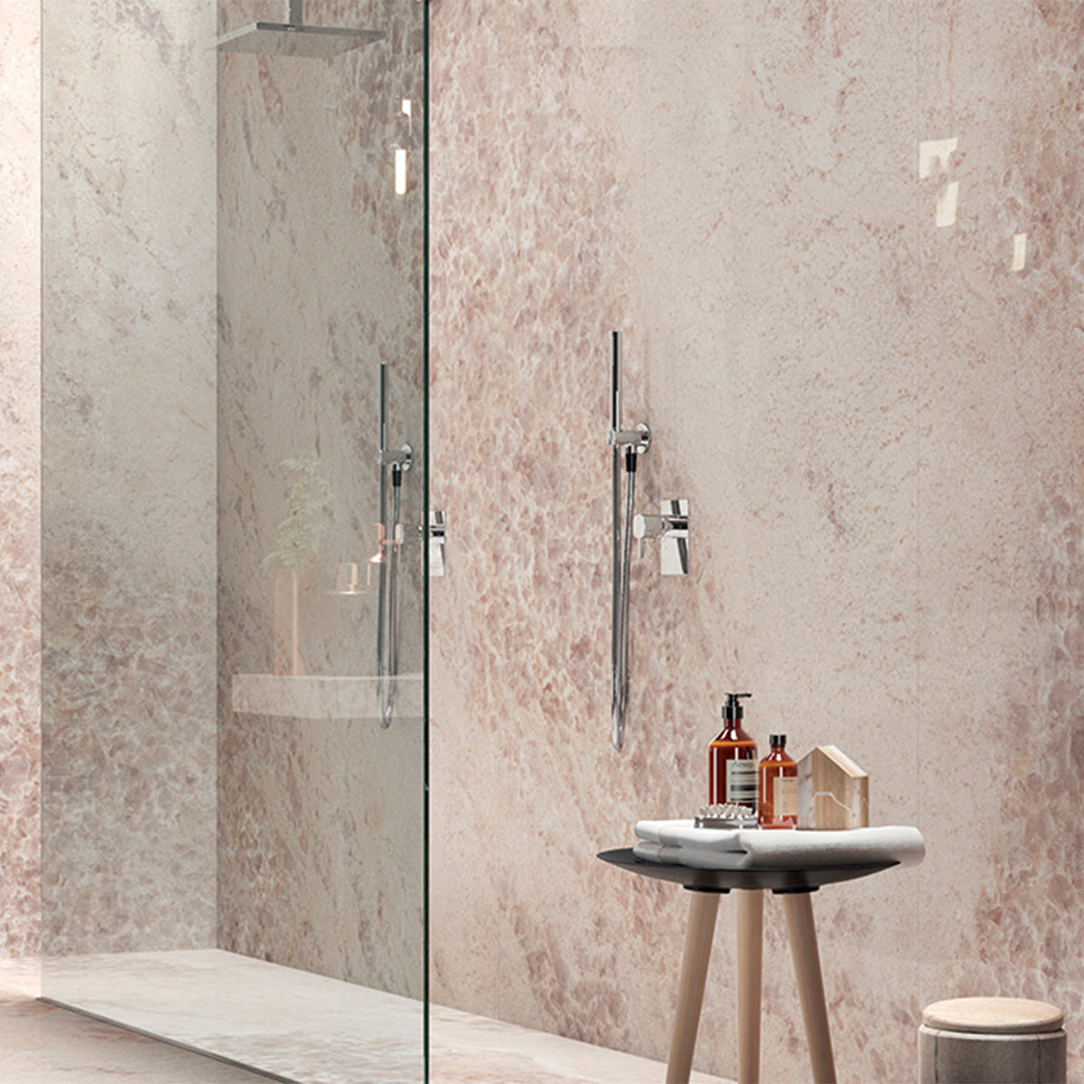 deluxe gemstone rose marble effect porcelain tile 60x120cm feature