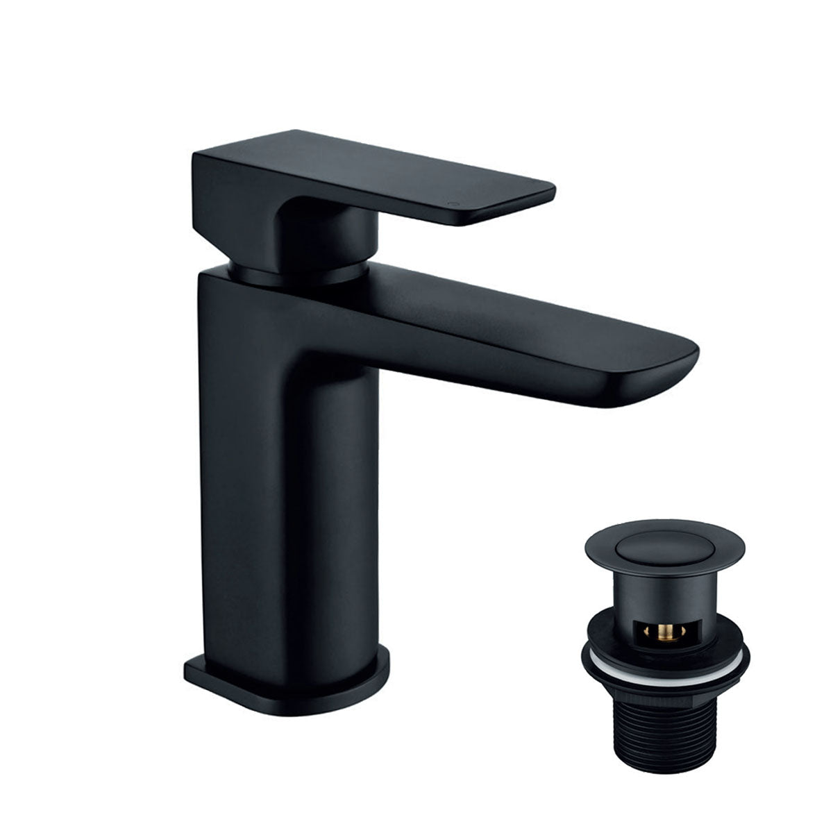 granlusso greenwich basin mono mixer tap and waste matt black