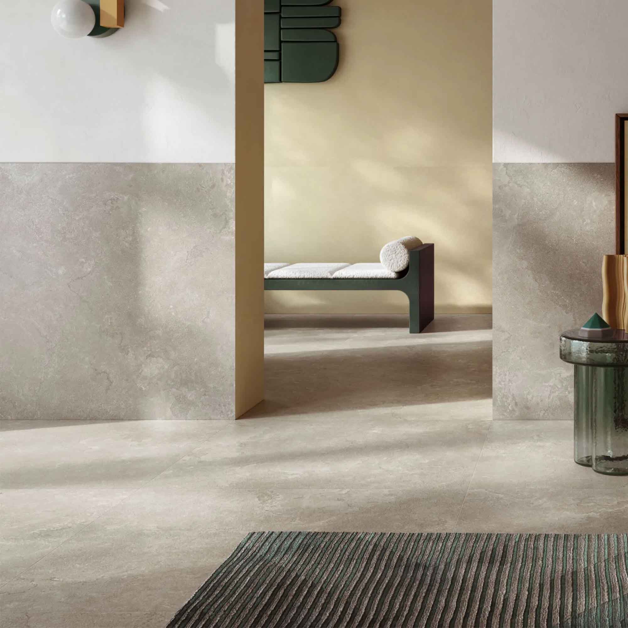 dorset tortora stone effect cross cut porcelain tile 80x80cm matt