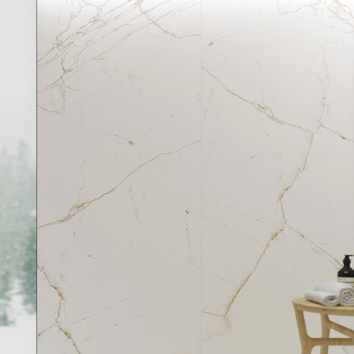 Dual 4D Shaped Marble Effect Porcelain Tile Matt 100x100cm