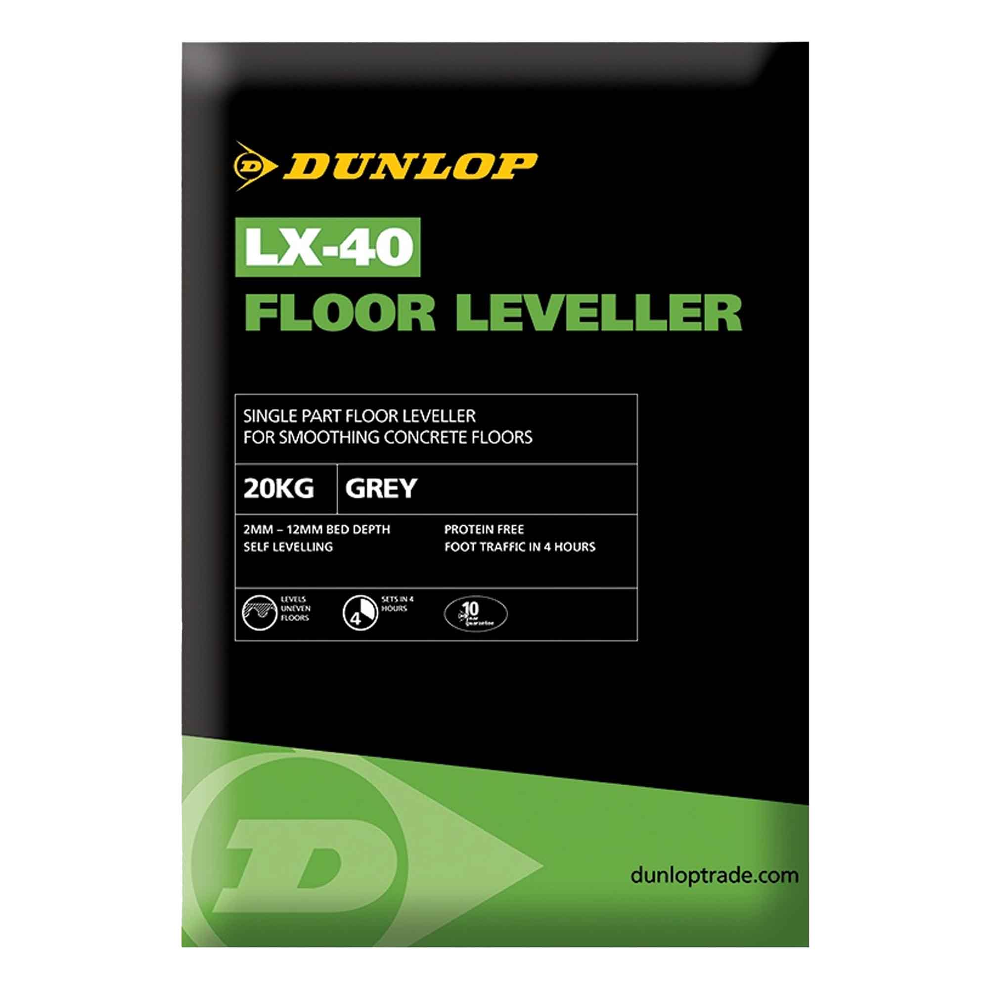 dunlop lx-40 floor levelling compound grey 20kgs