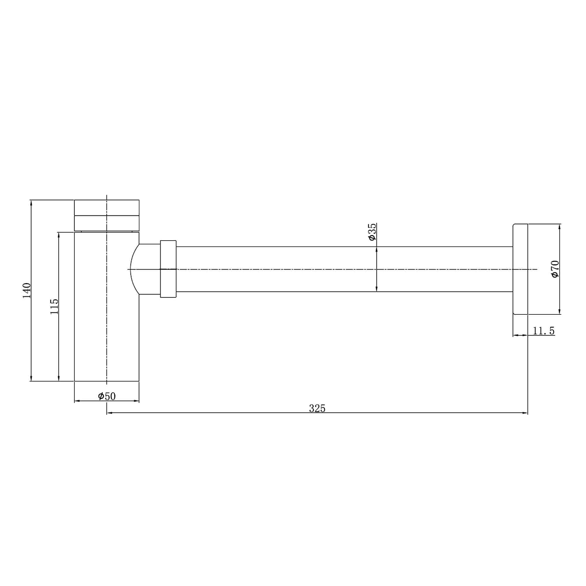 elliot bottle trap dimensions