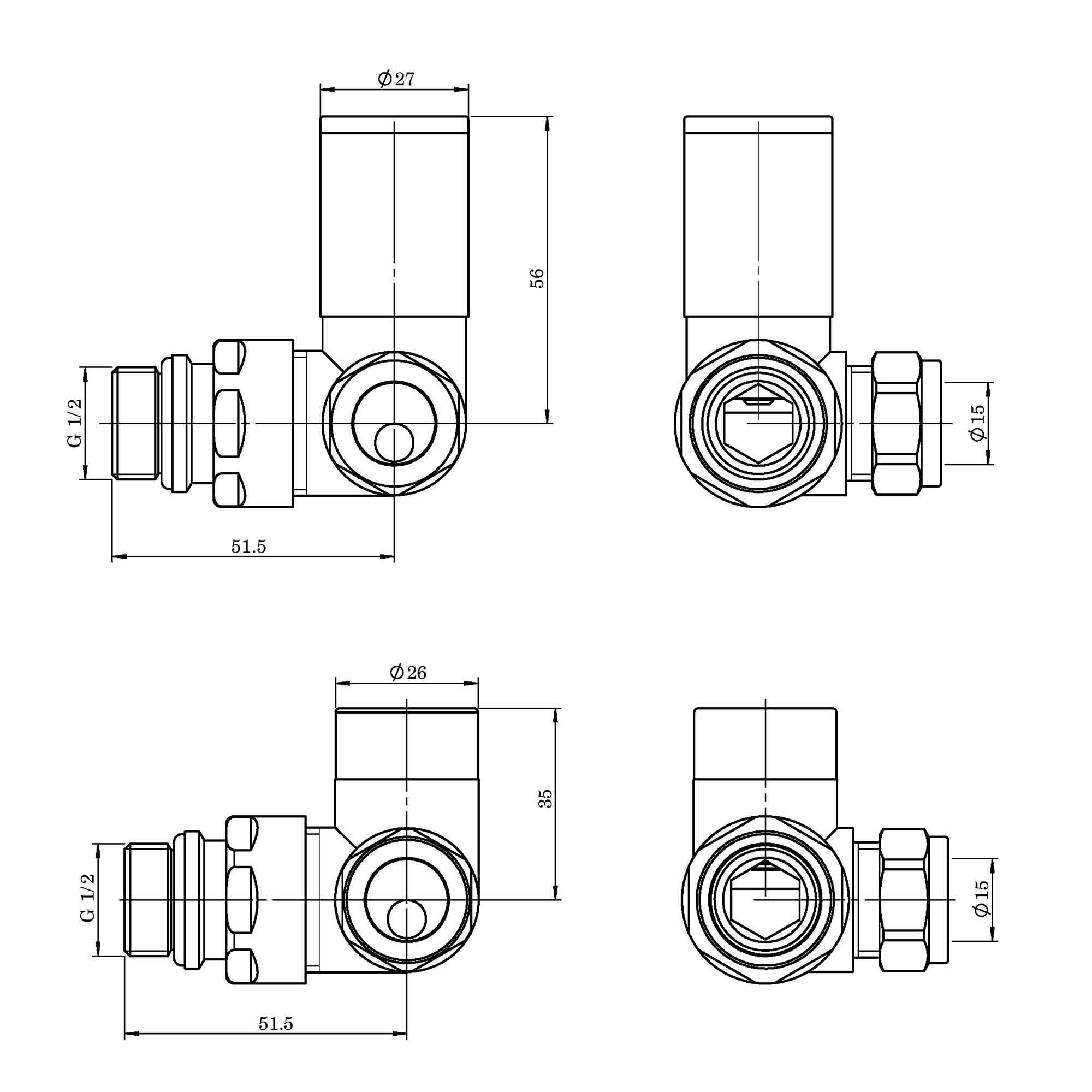 Elliot Corner Radiator Valves