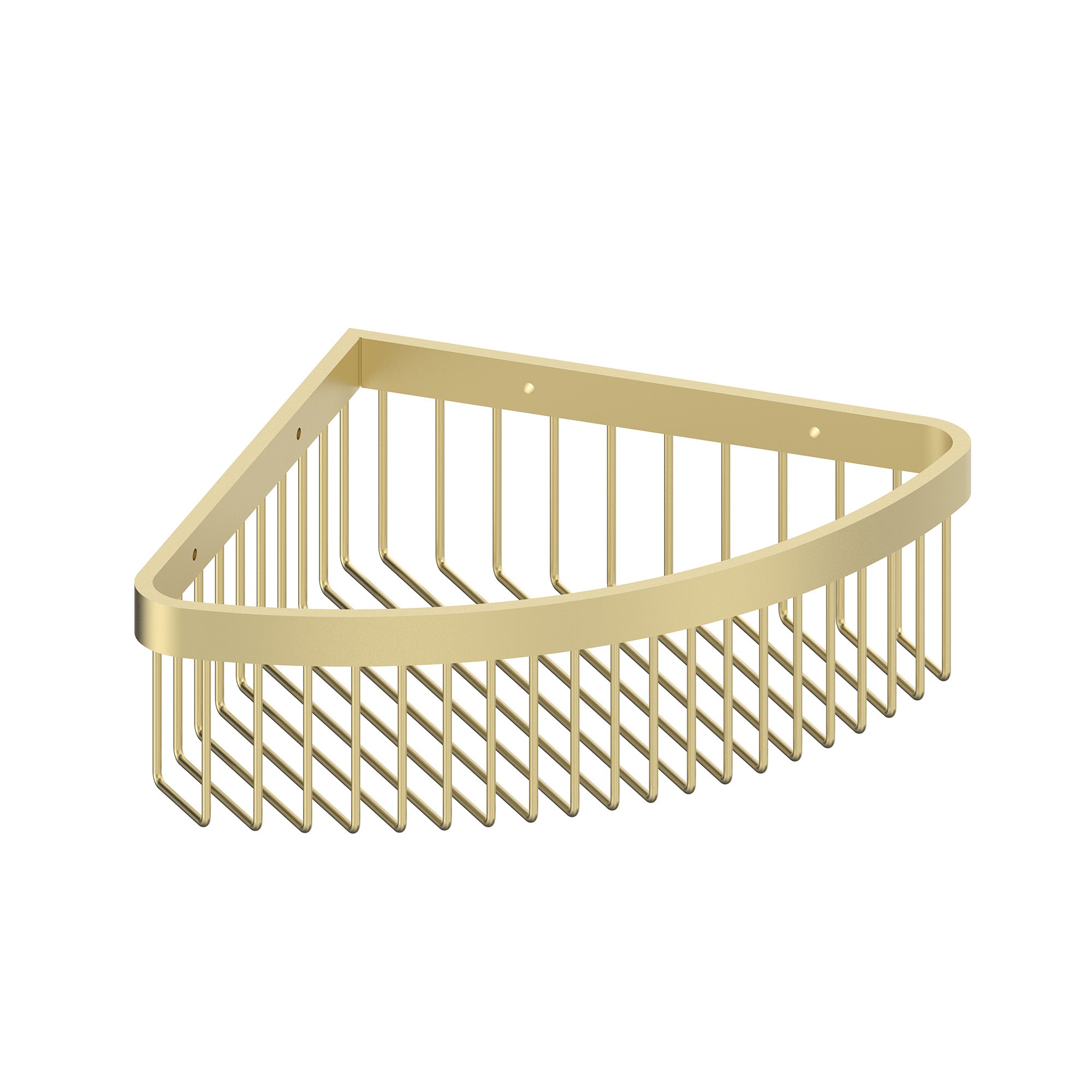 elliot wall mounted corner shower basket brushed brass