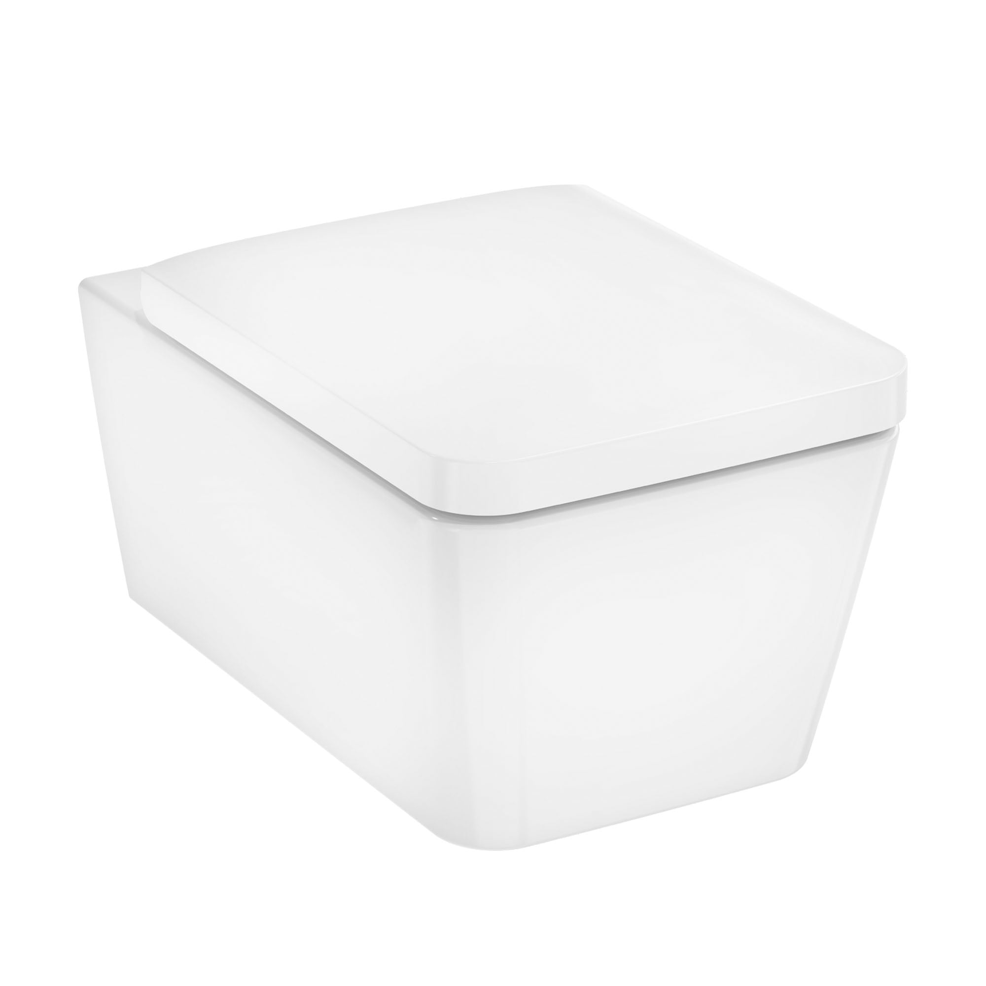 elupura qube rimless wall mounted wc pan with soft close seat white gloss