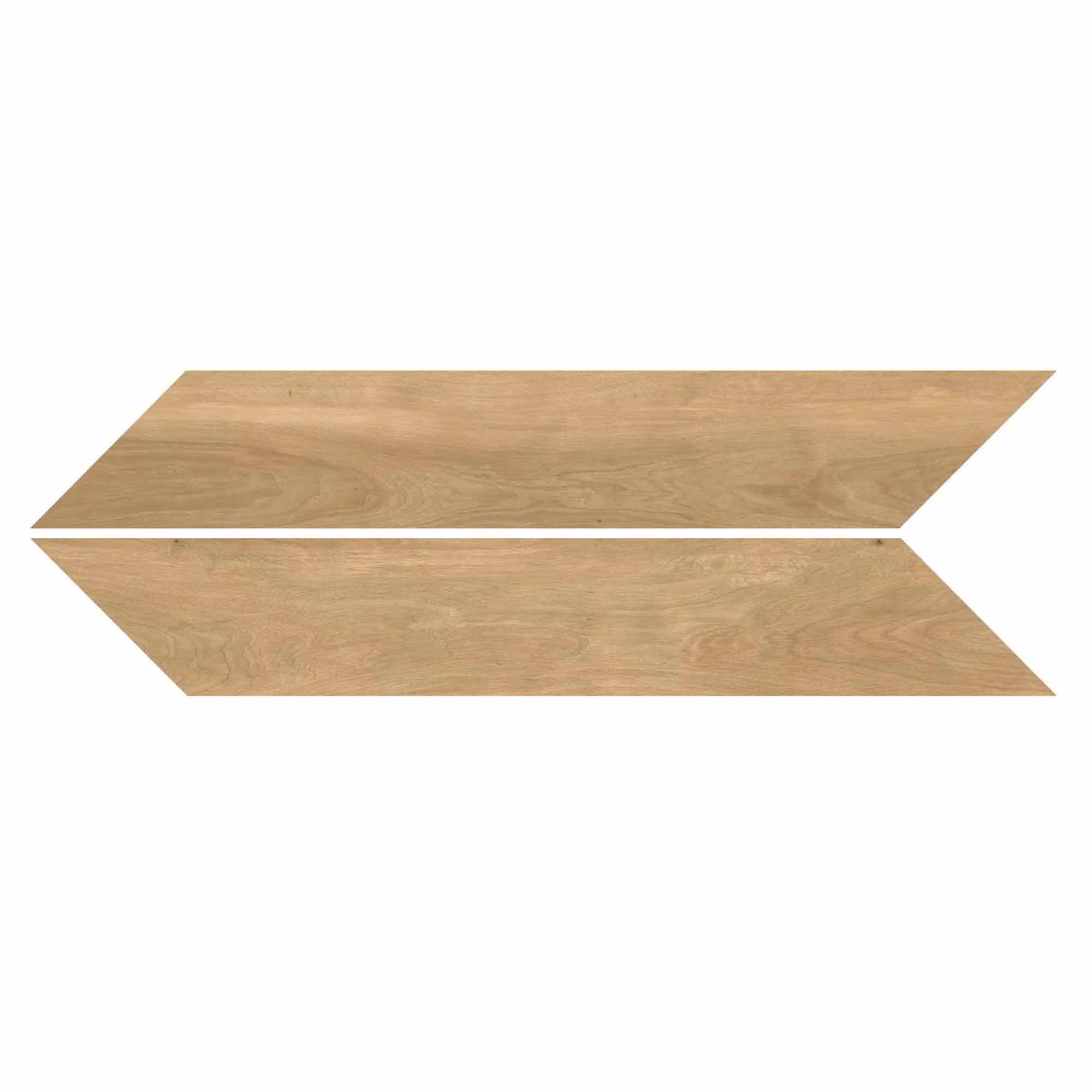 essence gold chevron wood effect porcelain tile 9x50cm matt