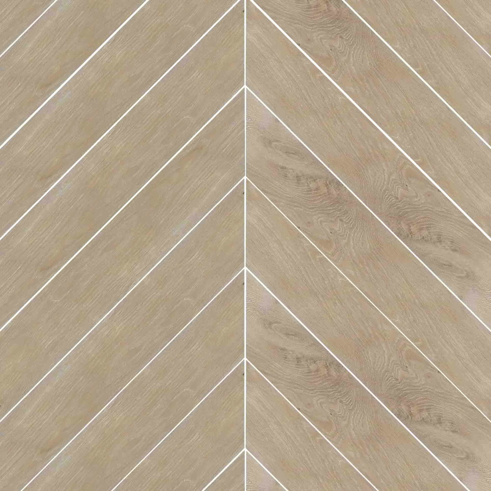essence natural chevron wood effect porcelain tile 9x50cm matt