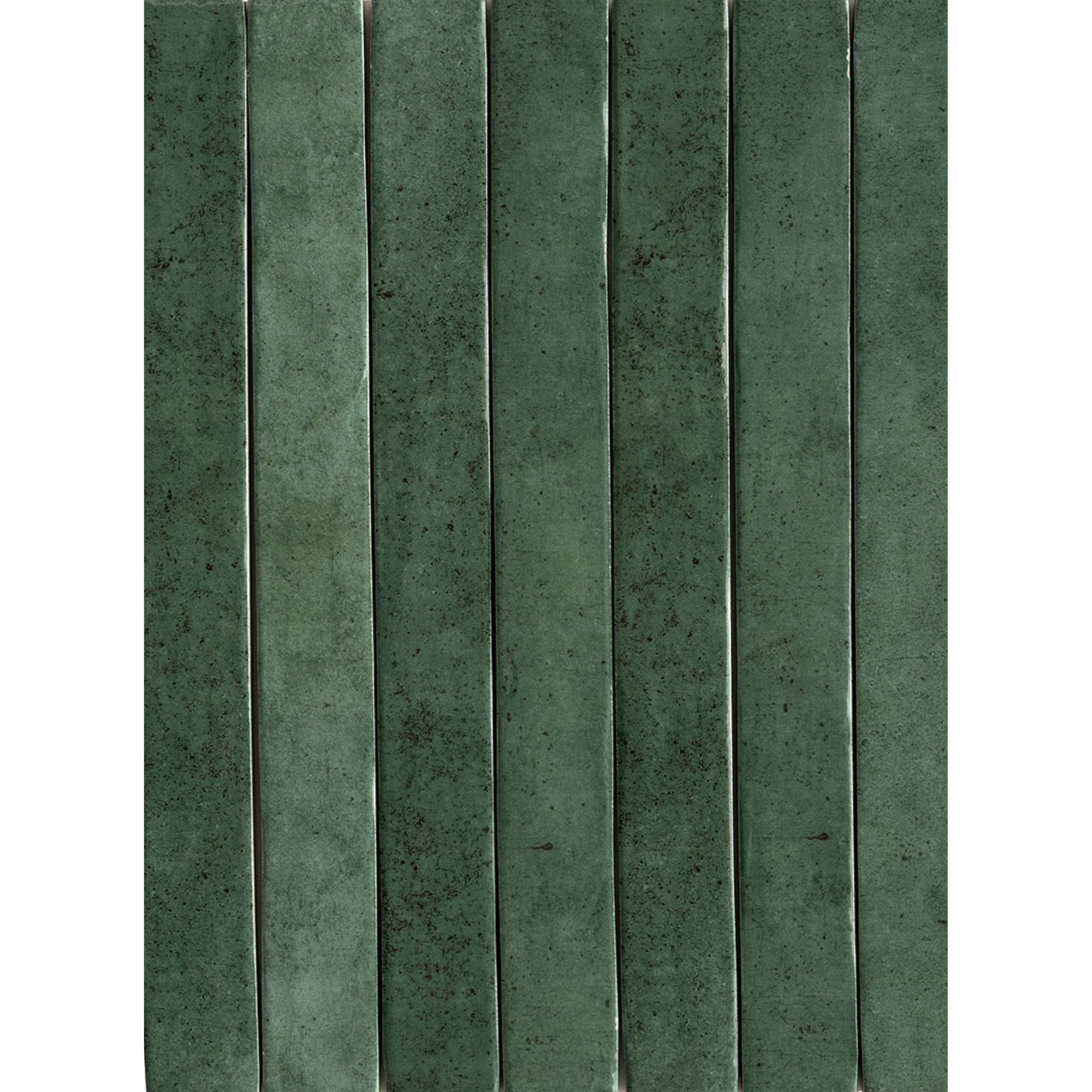 Fado Emerald Porcelain Tile 4.8x45cm Gloss