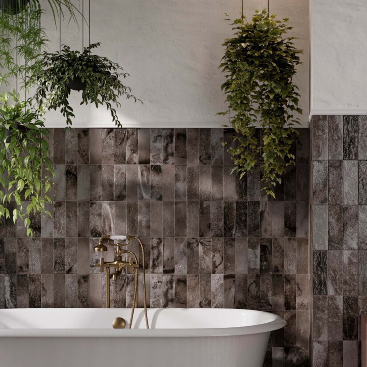 FS Raku Black Decor Wall Tile 20x40cm Matte