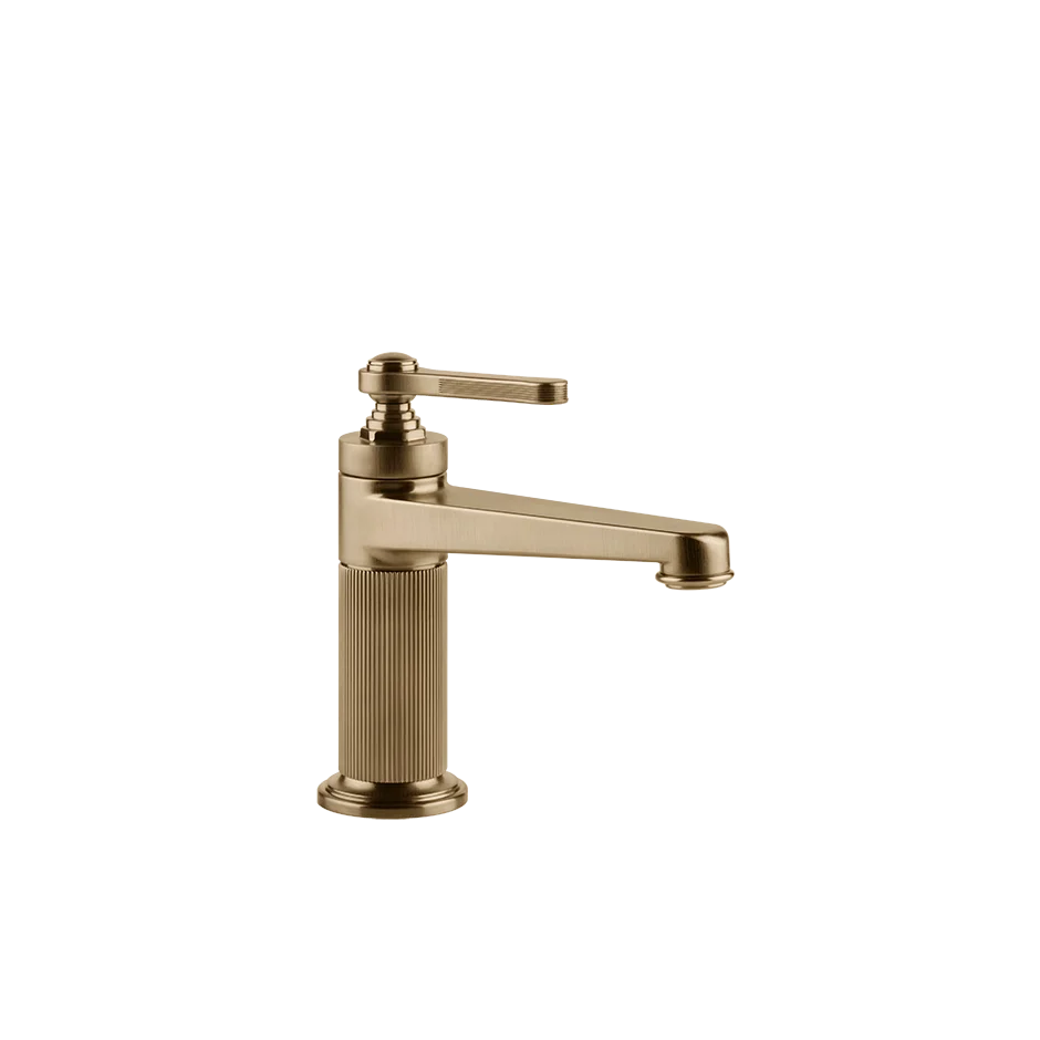 Gessi Venti20 Single Lever Basin Mixer in a warm bronze brushed finish, supplied by Deluxe Bathrooms.