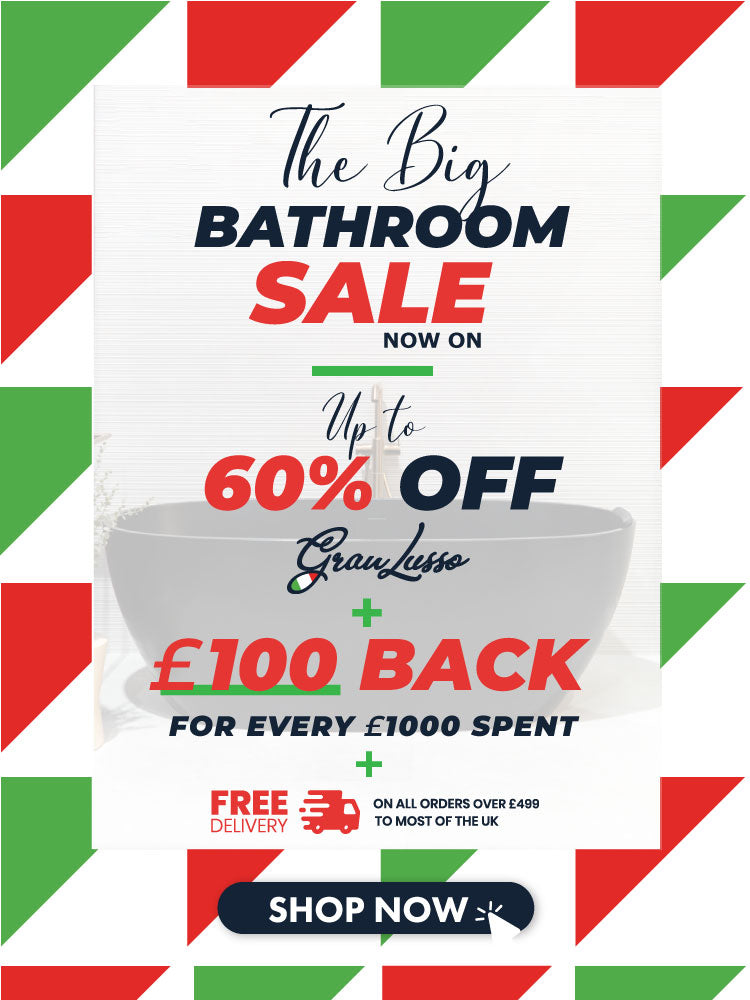 Get up to 60% off in Big Granlusso Bathrooms Sale banner