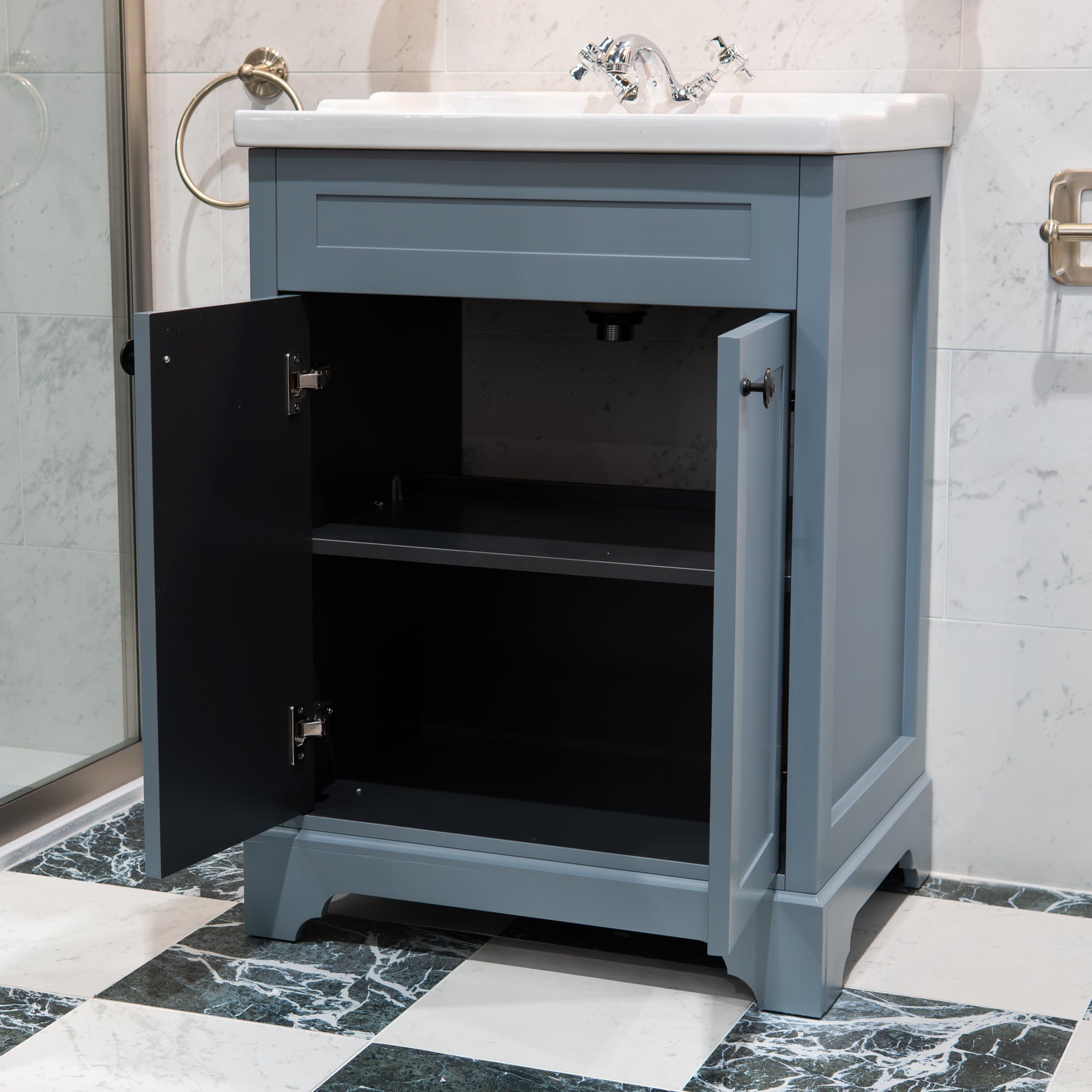 Granlusso Ailesbury Floorstanding 2-Door Vanity Unit with Basin - Spruce Blue