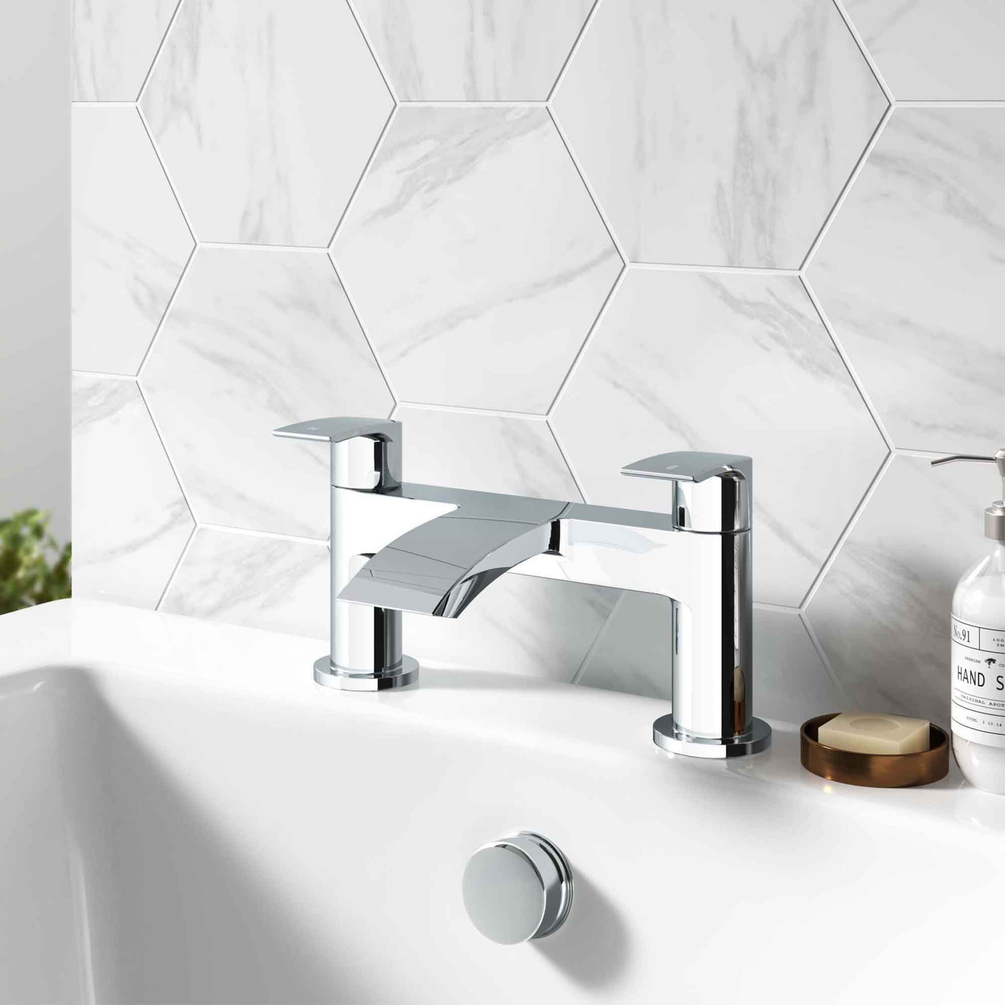 granlusso amalfi deck mounted bath filler chrome