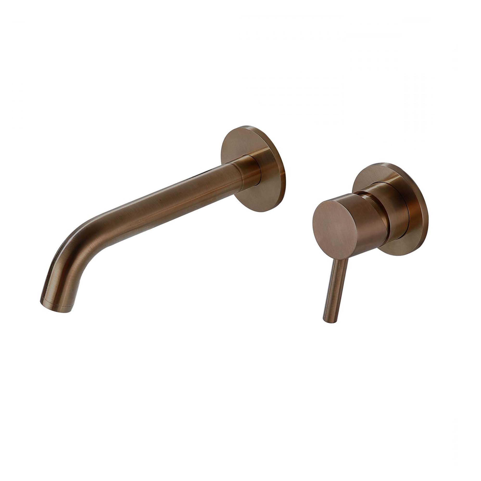 granlusso portofino 2 hole wall mounted basin mixer brushed bronze