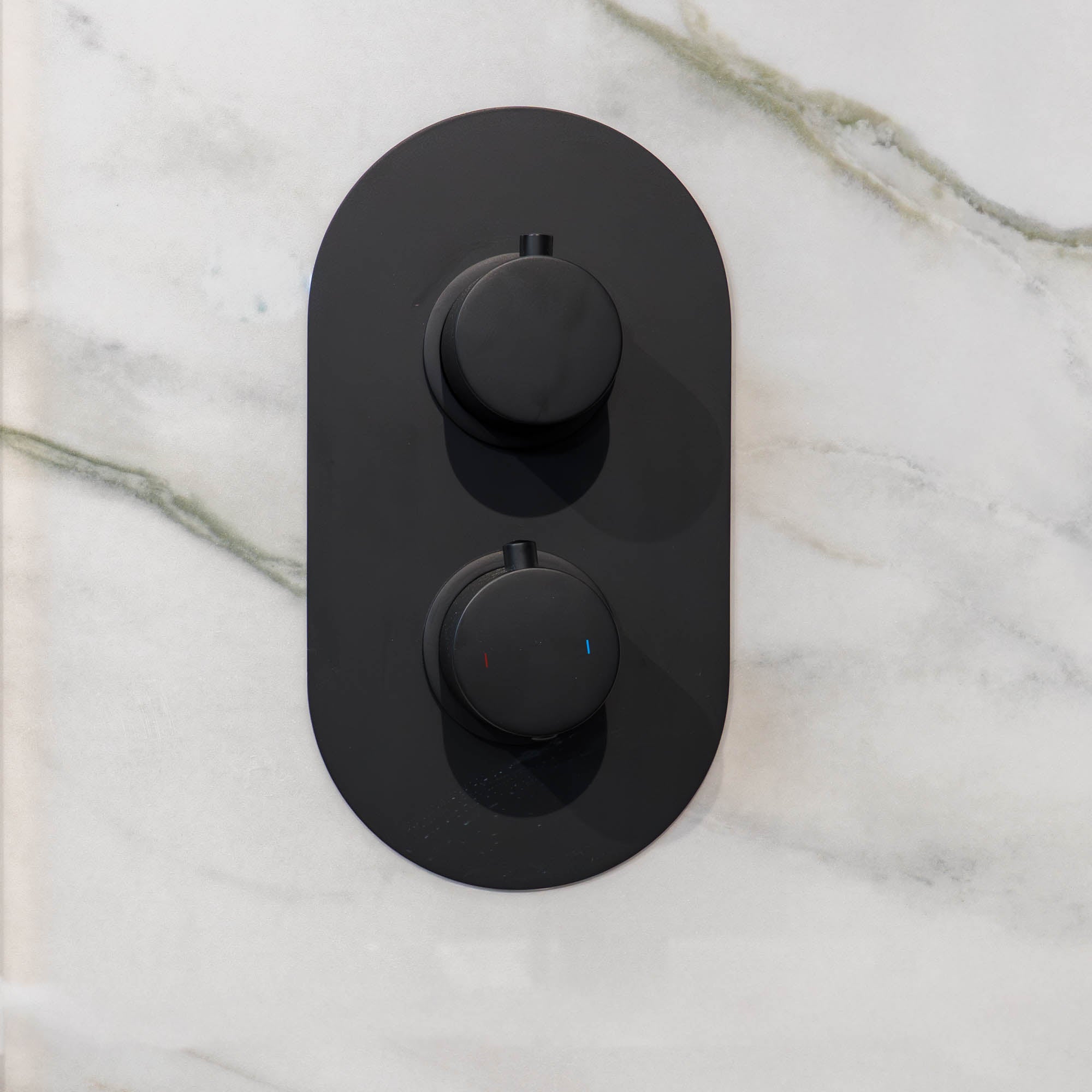 Granlusso Portofino 2 Outlet Thermostatic Shower Valve - Black Matt