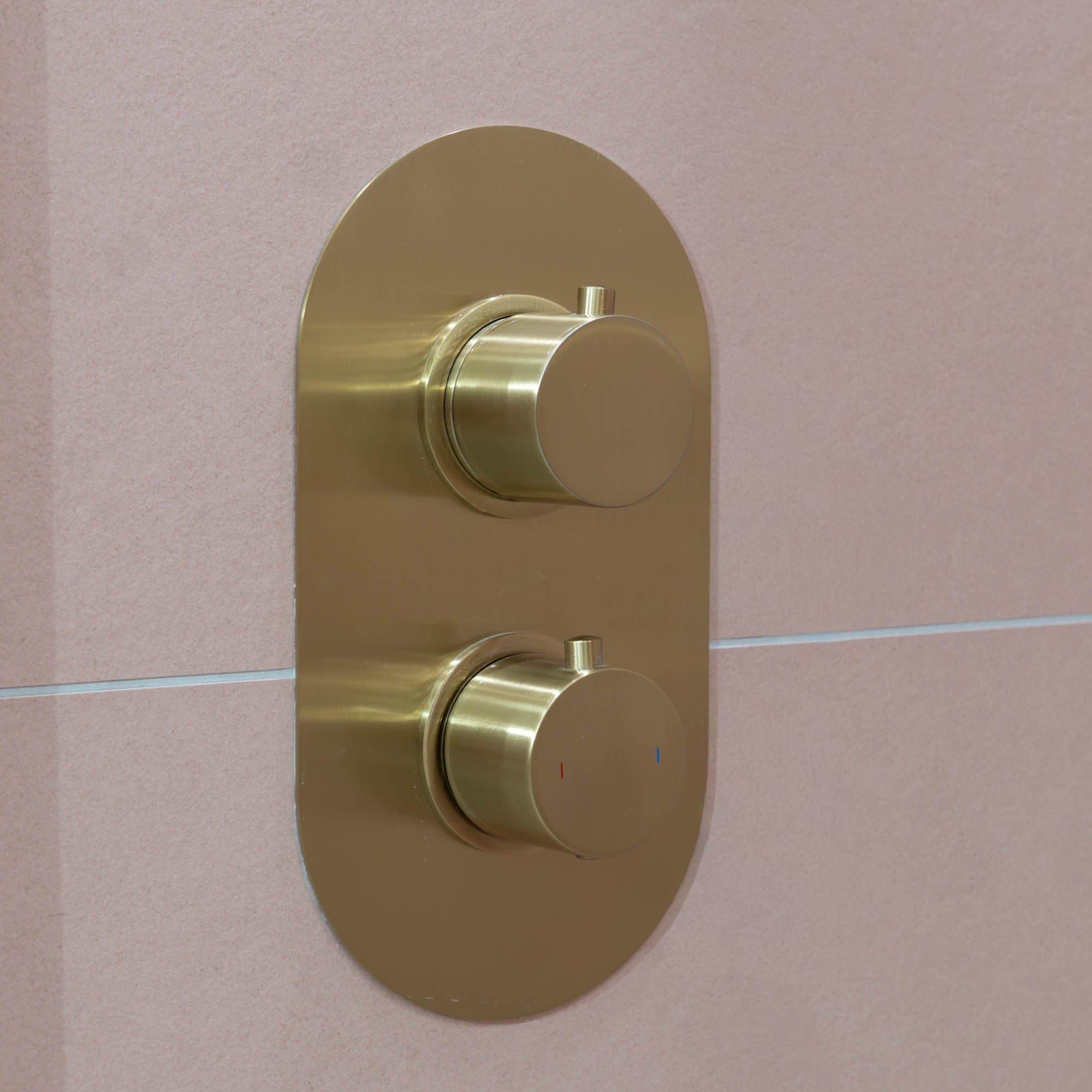 granlusso portofino 2 outlet thermostatic shower valve brushed brass orientation