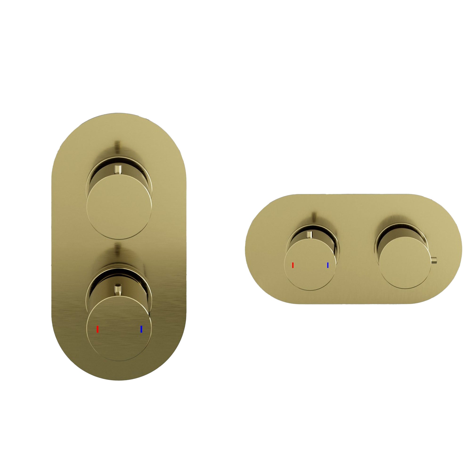 granlusso portofino 2 outlet thermostatic shower valve brushed brass orientation
