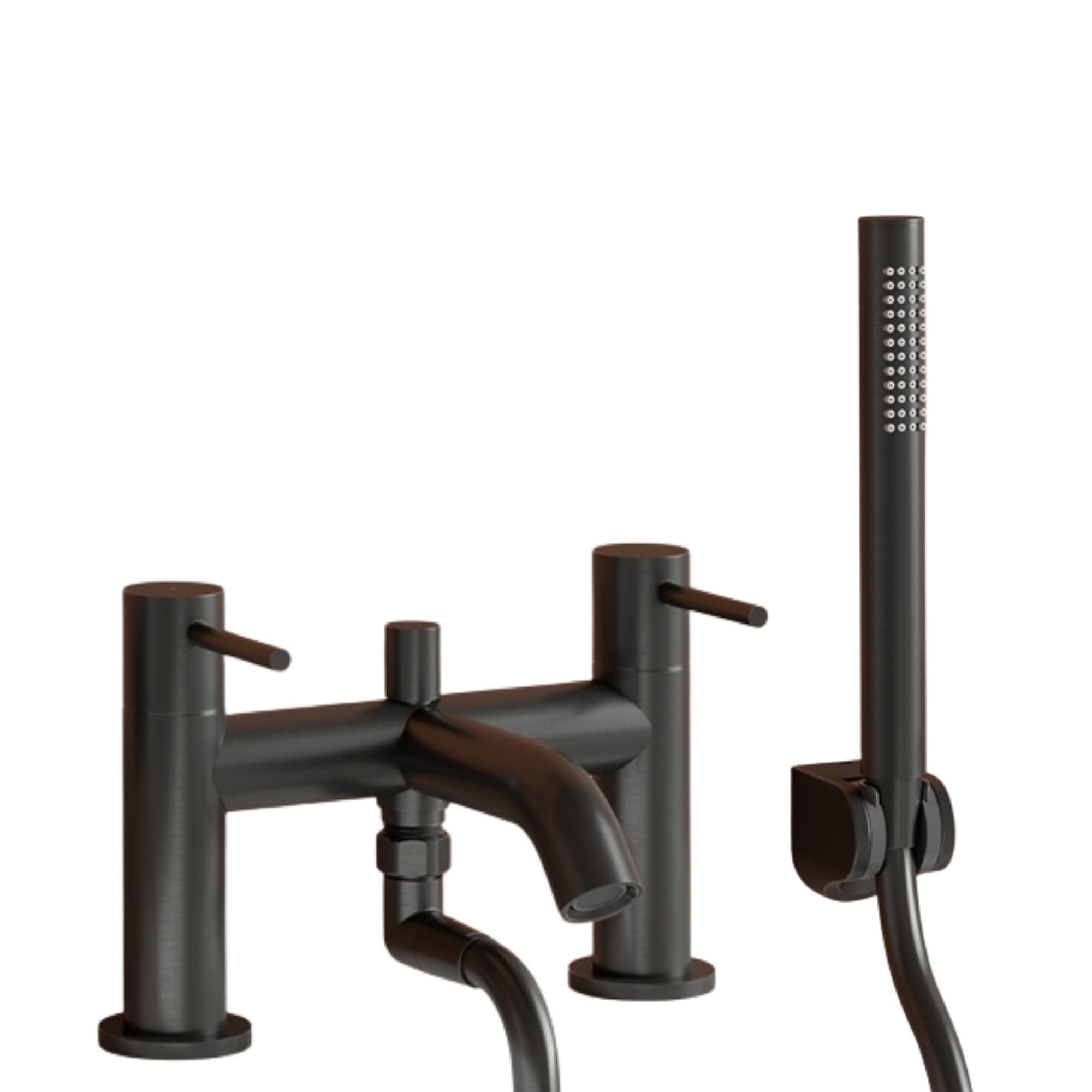 Granlusso Portofino Bath Shower Mixer With Handset Kit Black Matt