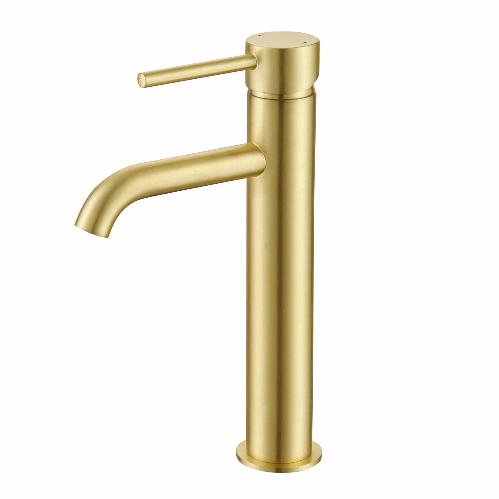 granlusso portofino tall basin mixer brushed brass