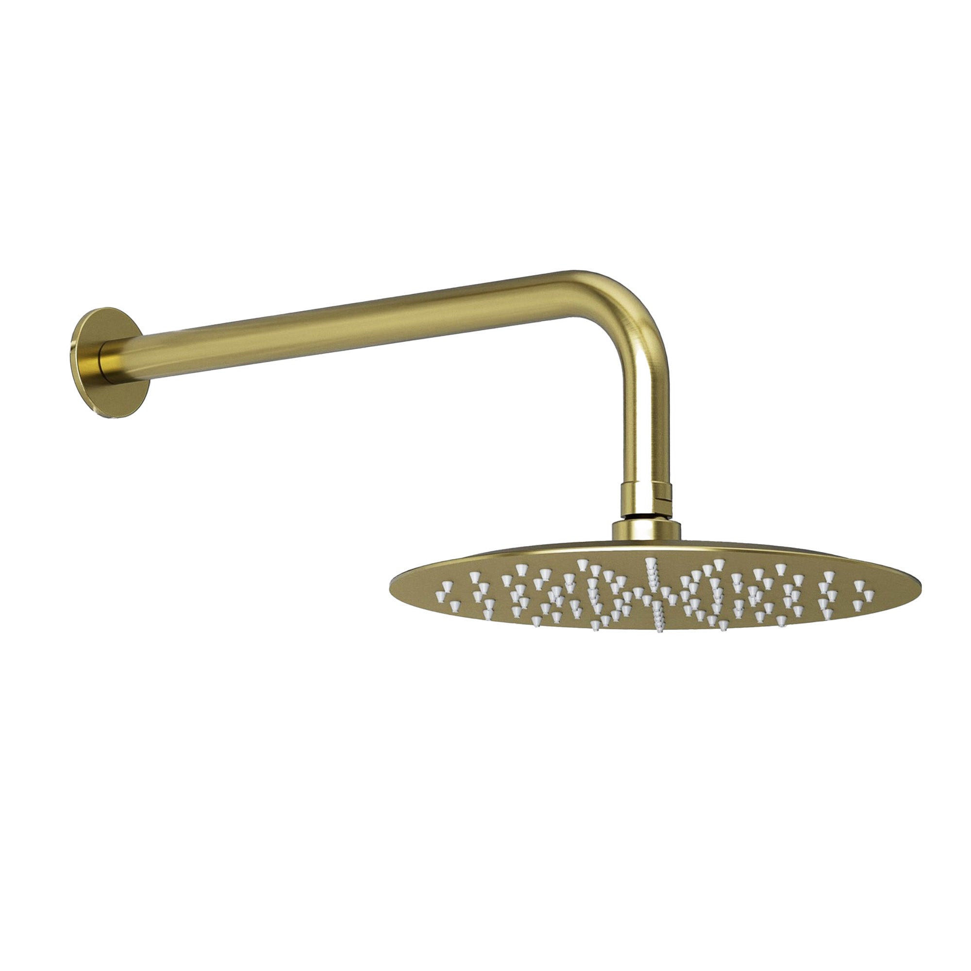 granlusso portofino wall mounted shower arm brushed brass