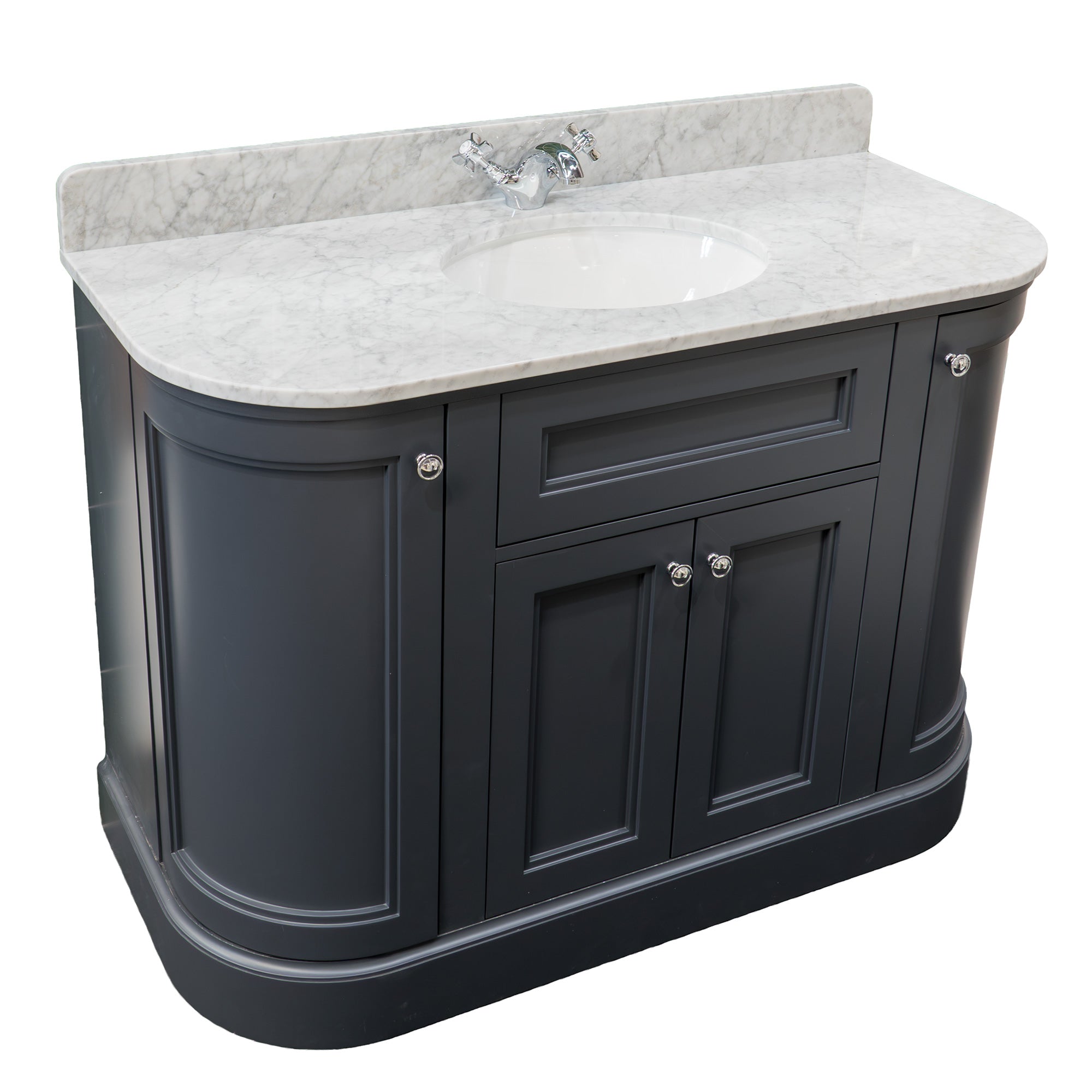Hampton 1200 Floorstanding Curved Vanity Unit With Worktop and Basin
