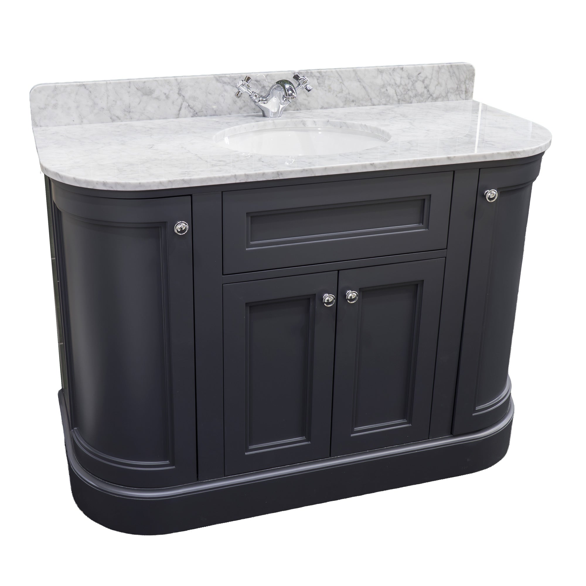 Hampton 1200 Floorstanding Curved Vanity Unit With Worktop and Basin