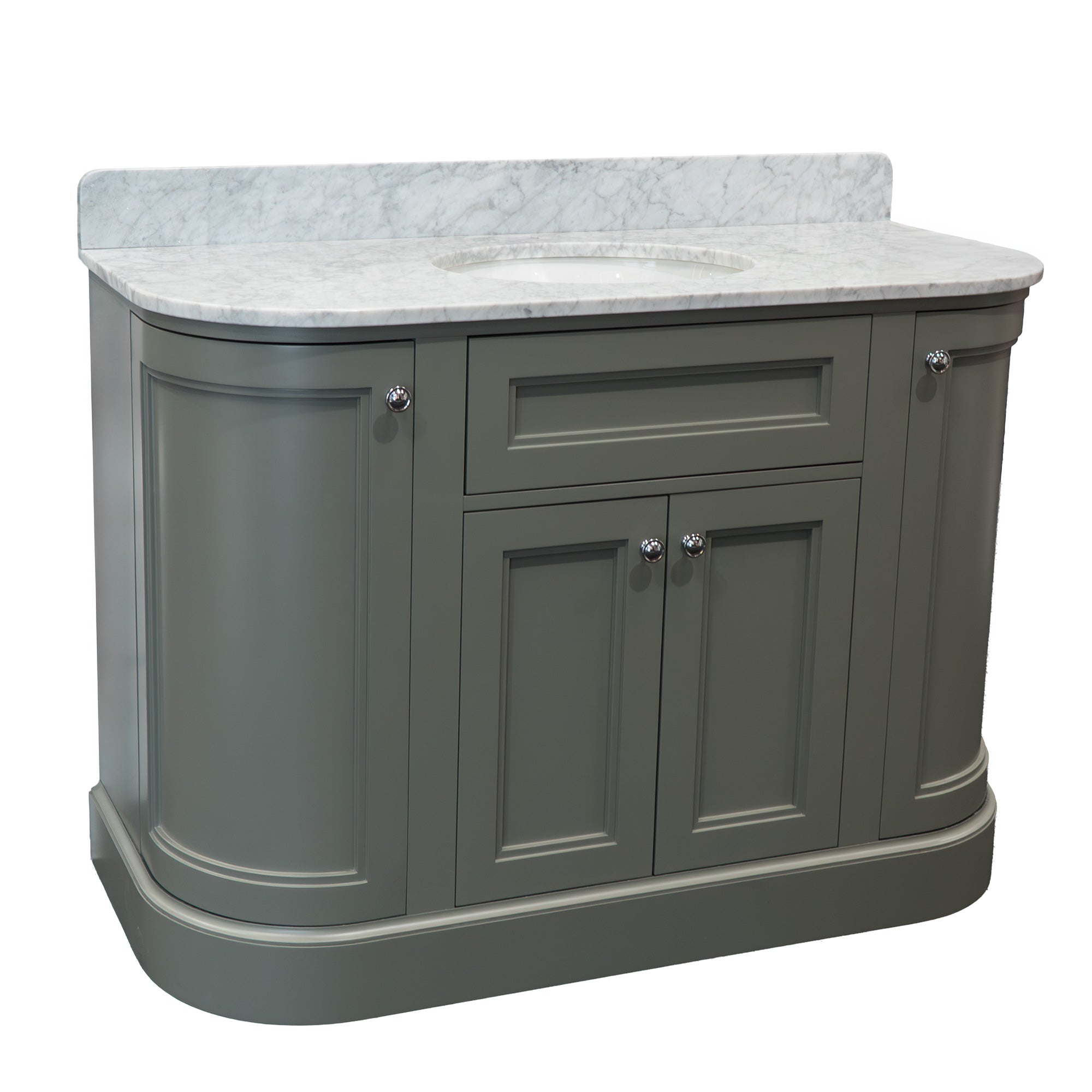 Hampton 1200 Floorstanding Curved Vanity Unit With Worktop and Basin