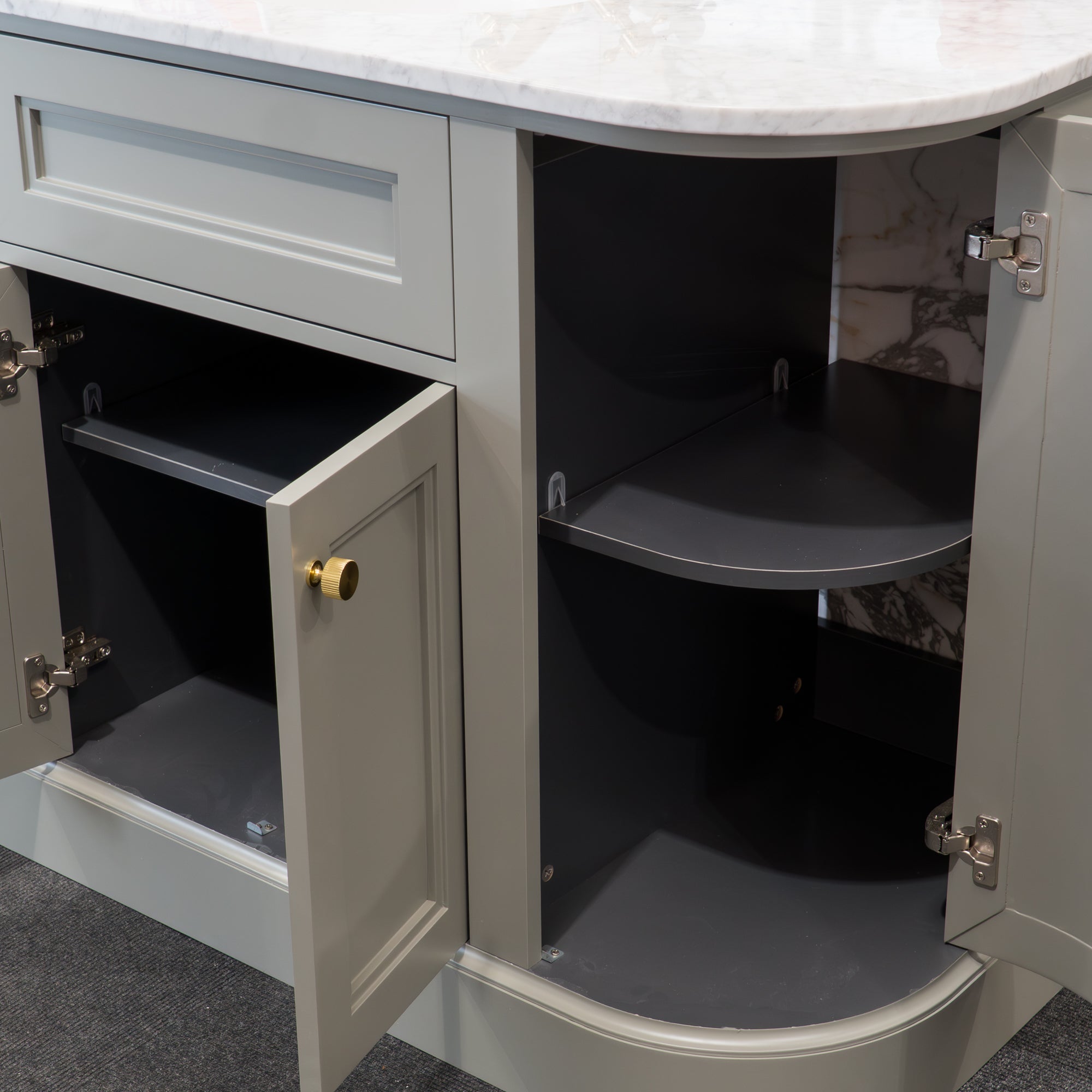 Hampton 1200 Floorstanding Curved Vanity Unit With Worktop and Basin