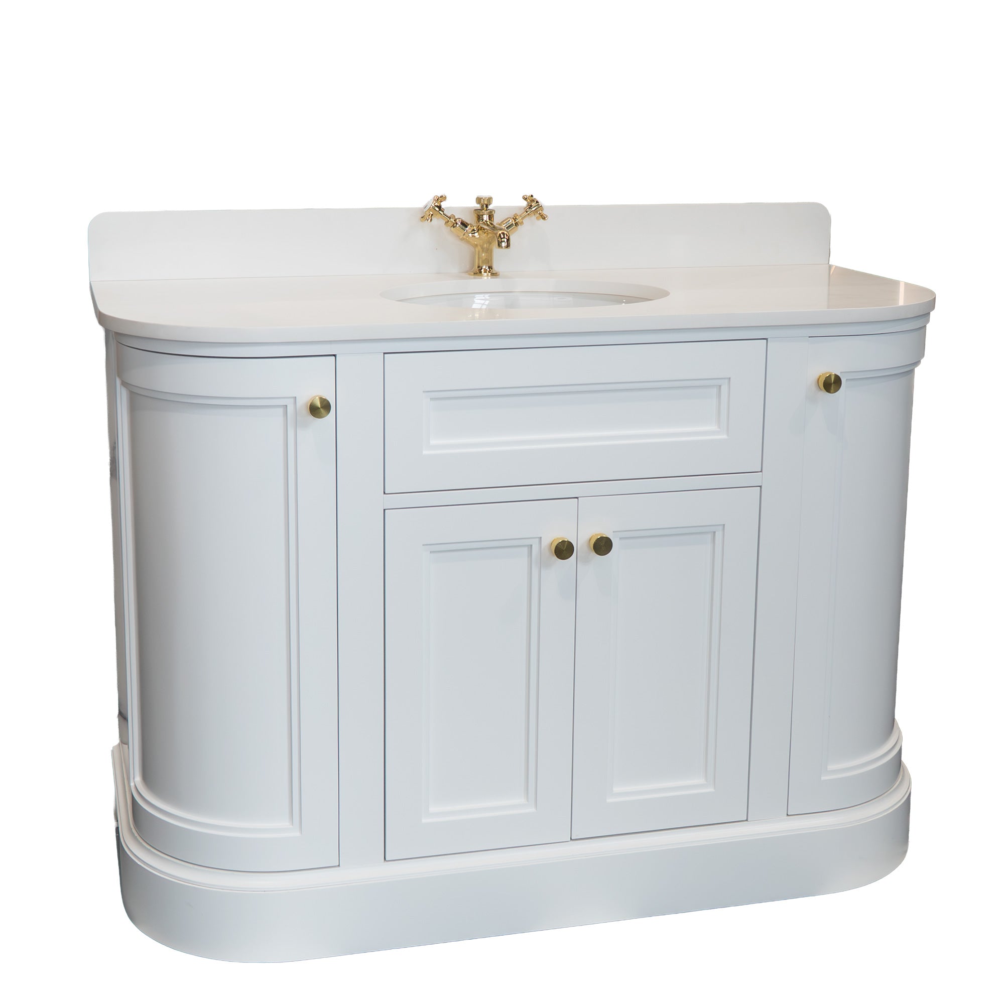 Hampton 1200 Floorstanding Curved Vanity Unit With Worktop and Basin