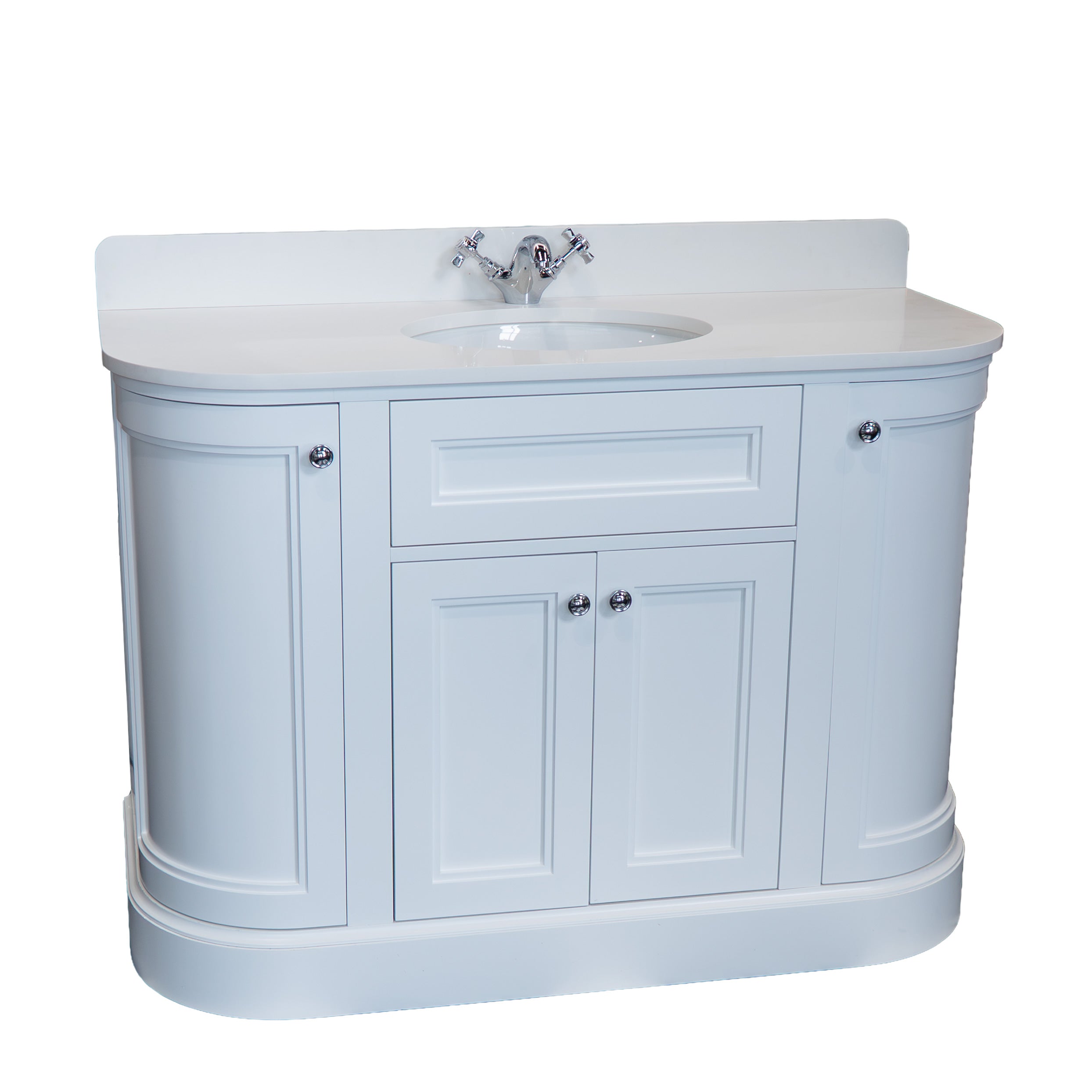Hampton 1200 Floorstanding Curved Vanity Unit With Worktop and Basin