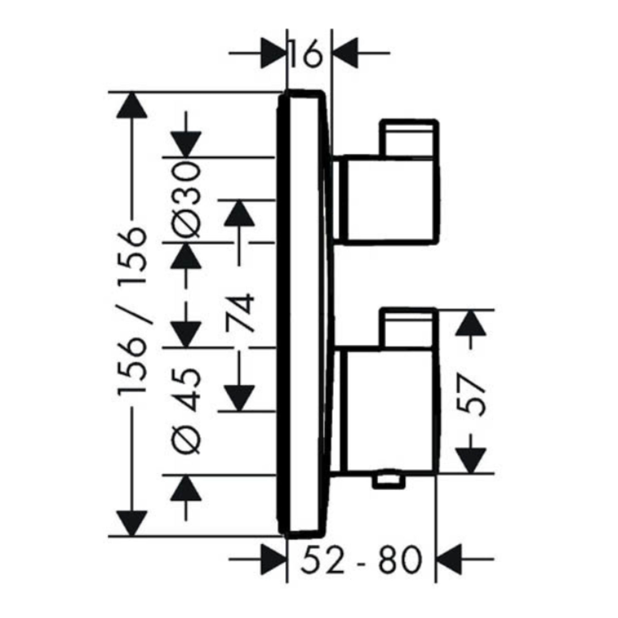 Hansgrohe Square 2 Outlet Thermo Valve, Rainfinity 360 Shower Head & Slide Rail Kit - Chrome