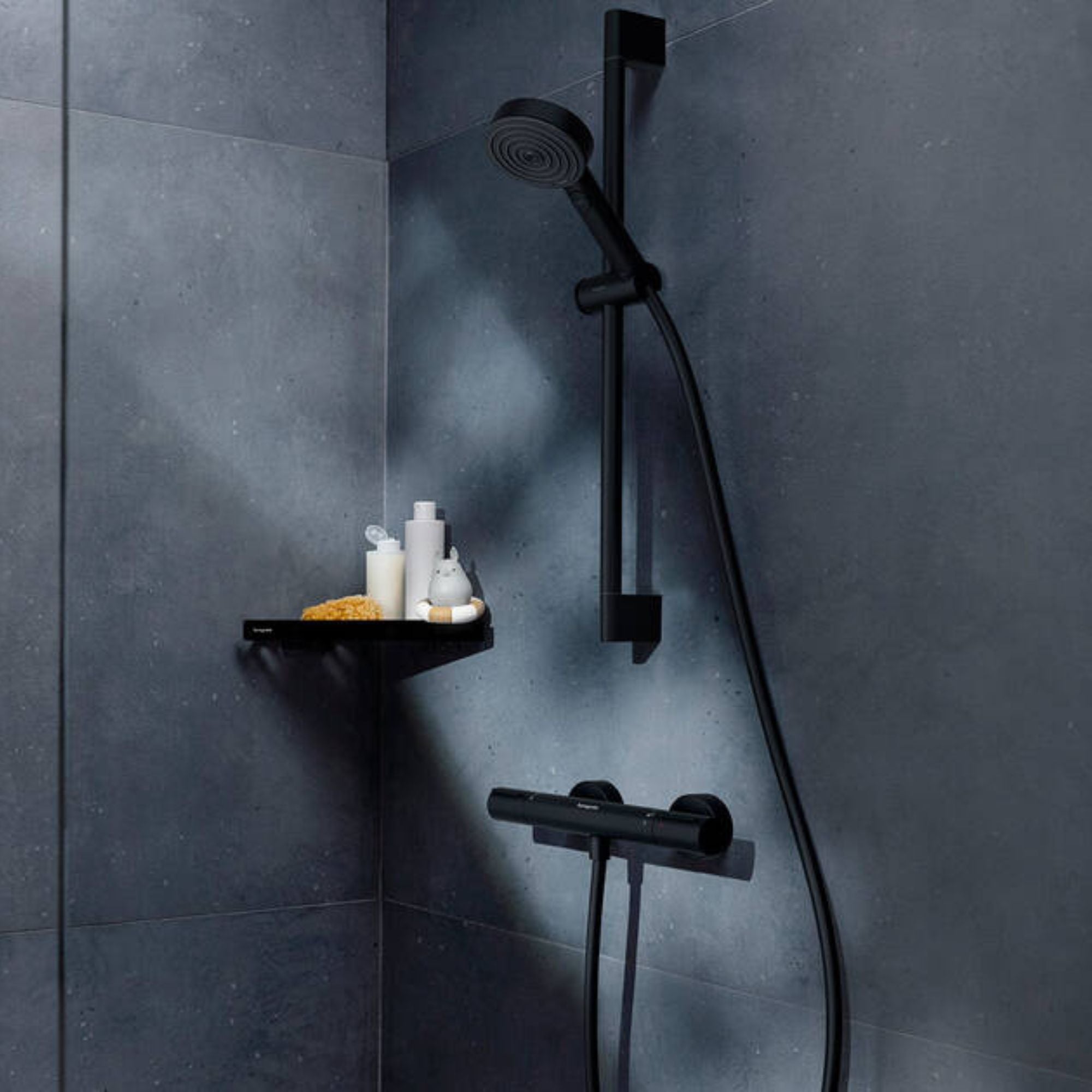 Hansgrohe Pulsify Select S Exposed Thermo Shower With Slide Rail Kit - Matt Black