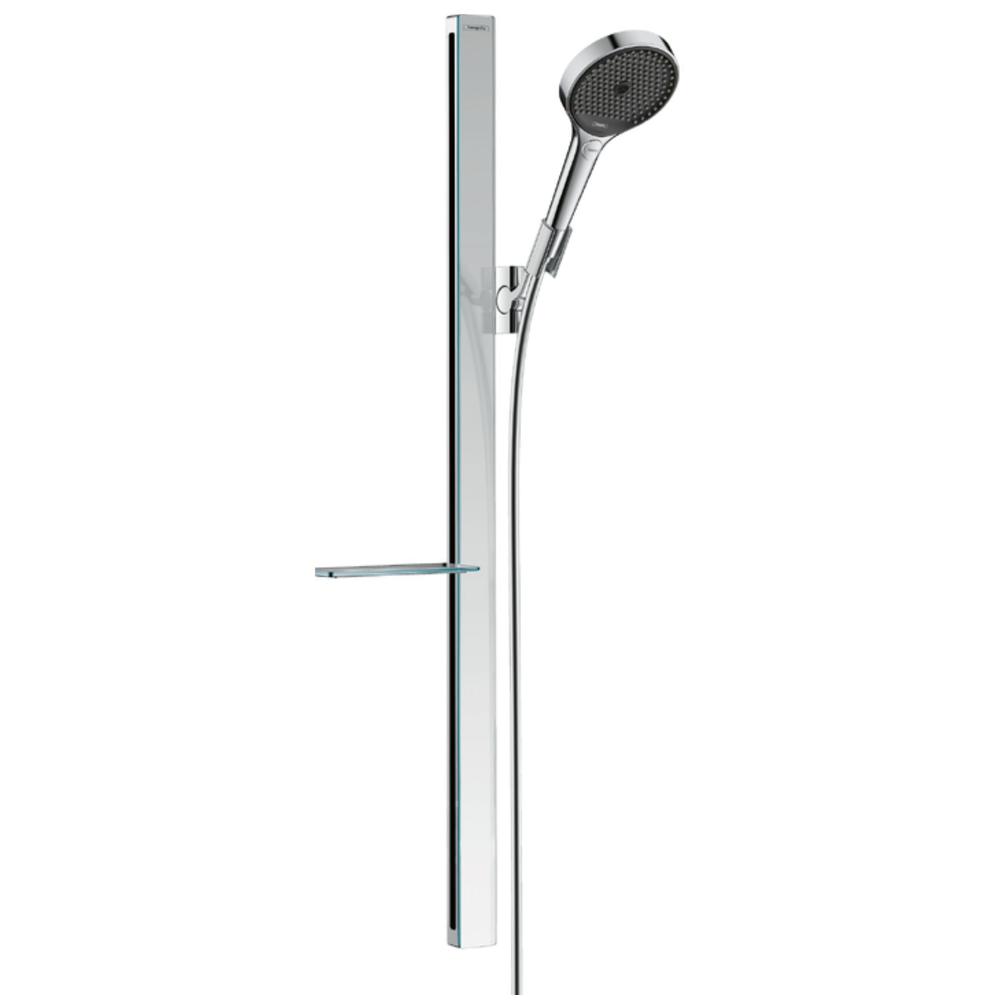 Hansgrohe Square 2 Outlet Thermo Valve, Rainfinity 360 Shower Head & Slide Rail Kit - Chrome