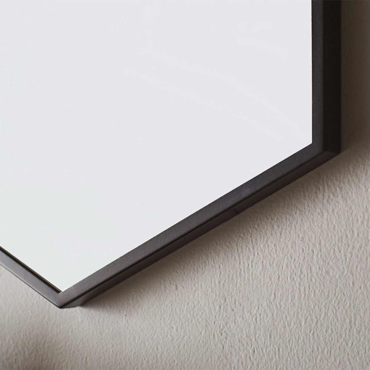 harbour hexagonal mirror matt black 50x75cm