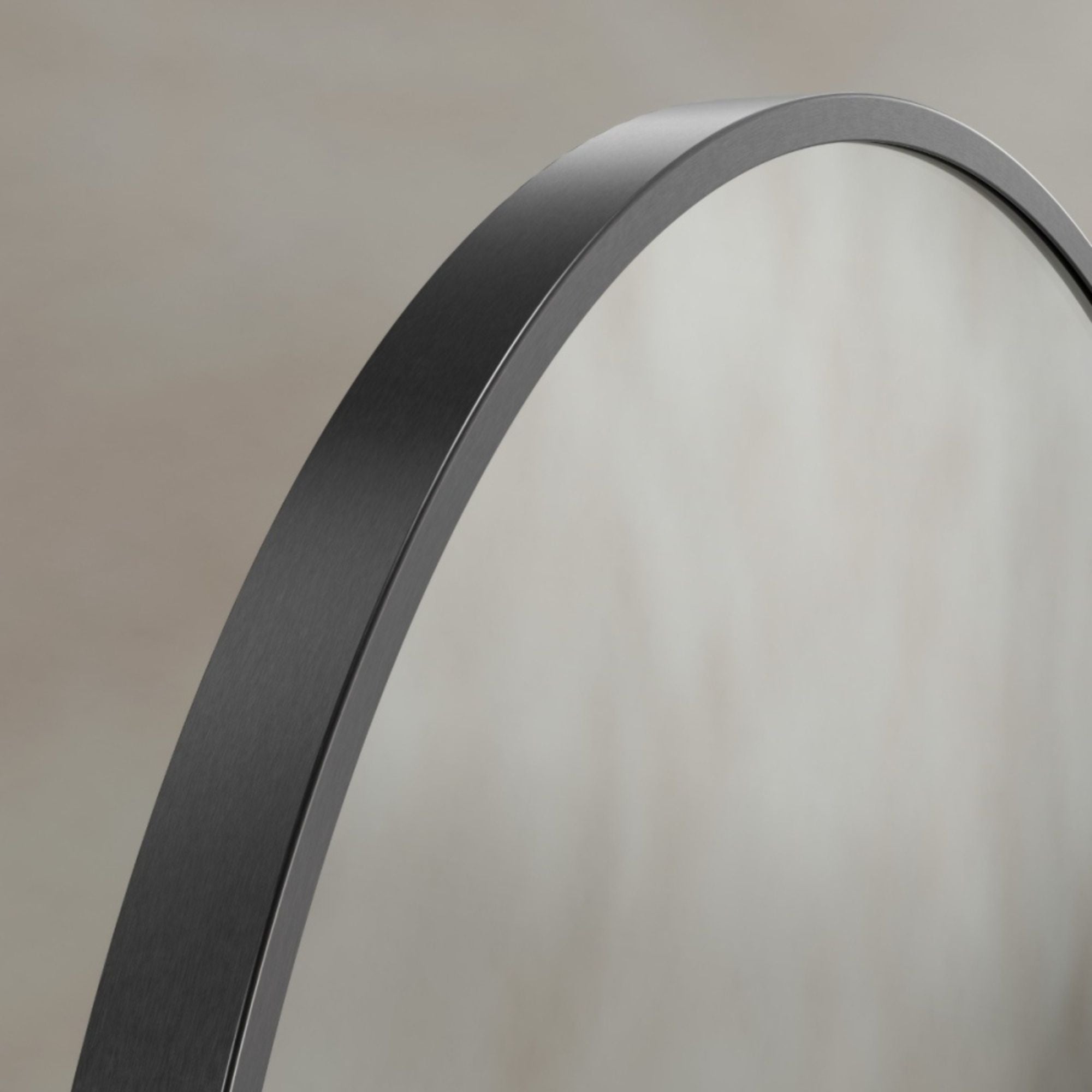 Harbour Round Bathroom Mirror Gunmetal