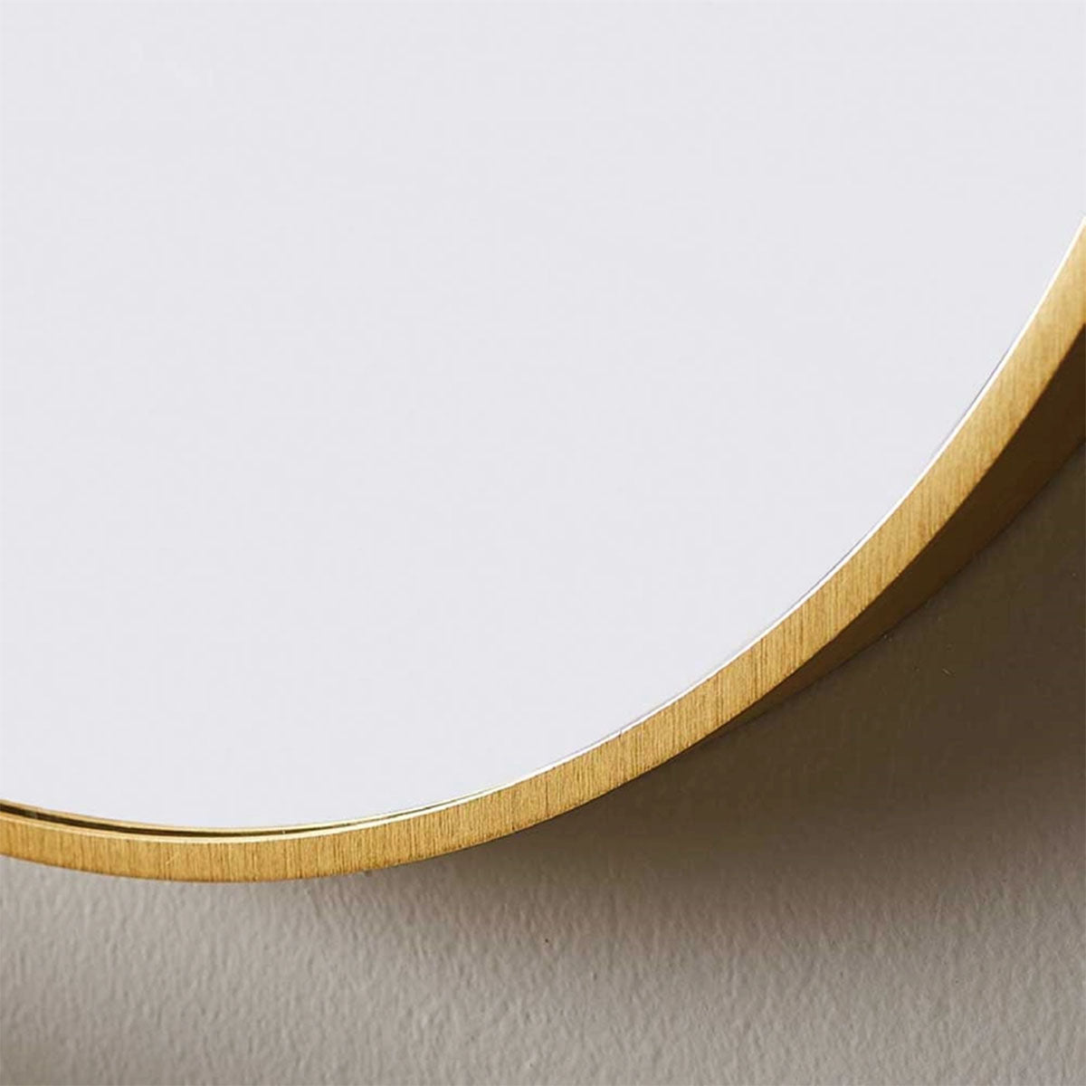 harbour round mirror brushed brass frame 80x80cm