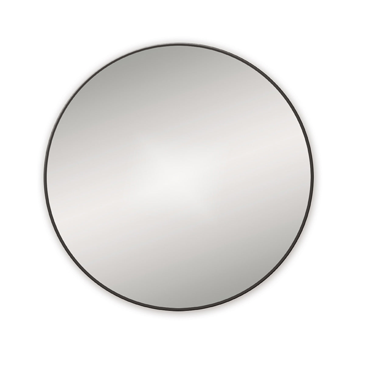 harbour round mirror matt black frame 80x80cm