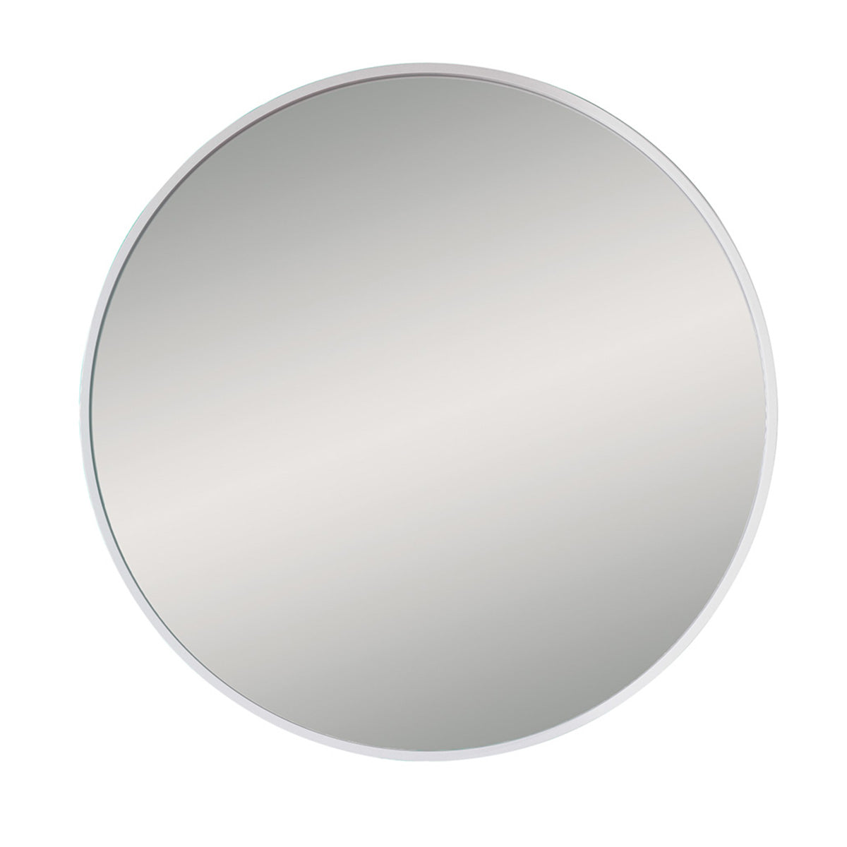 harbour round mirror matt white frame 80x80cm
