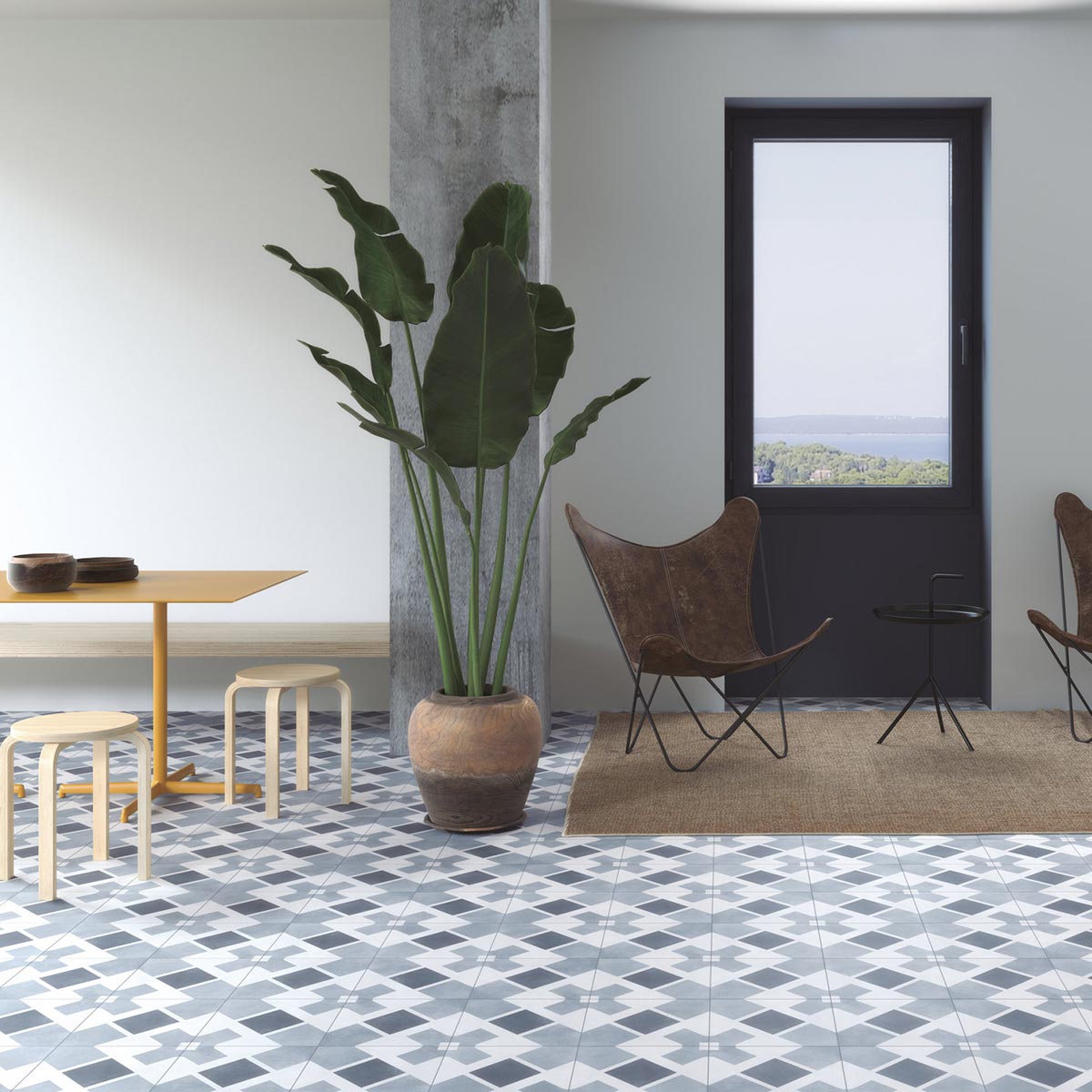 Havana White Cross Matt Porcelain Tile 22 x 22cm