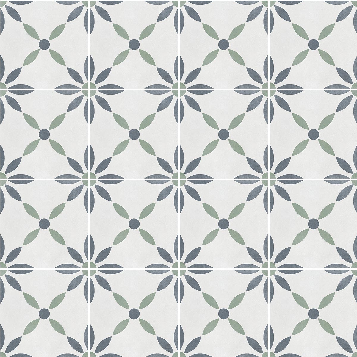 Havana White Flower Matt Porcelain Tile 22 x 22cm