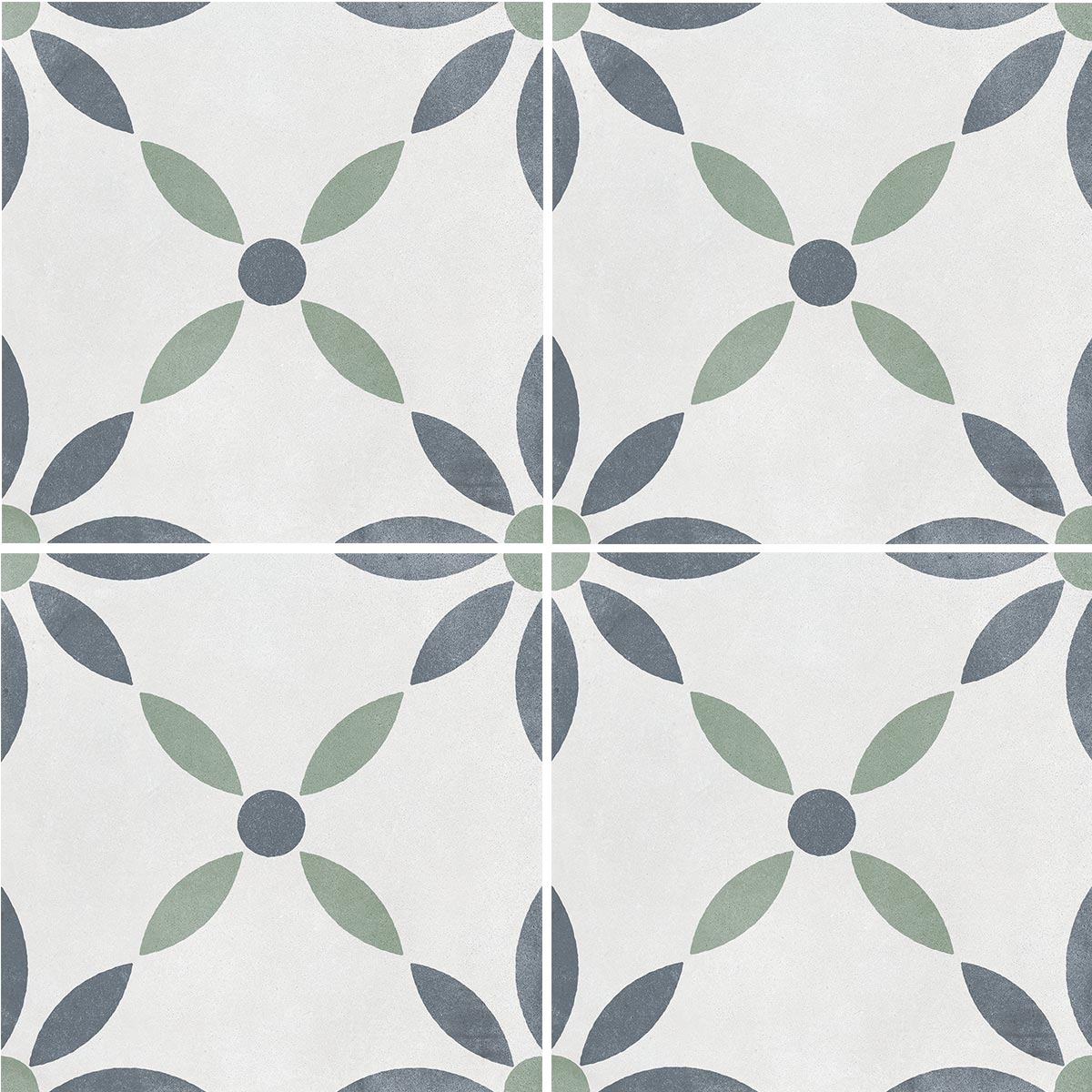 Havana White Flower Matt Porcelain Tile 22 x 22cm